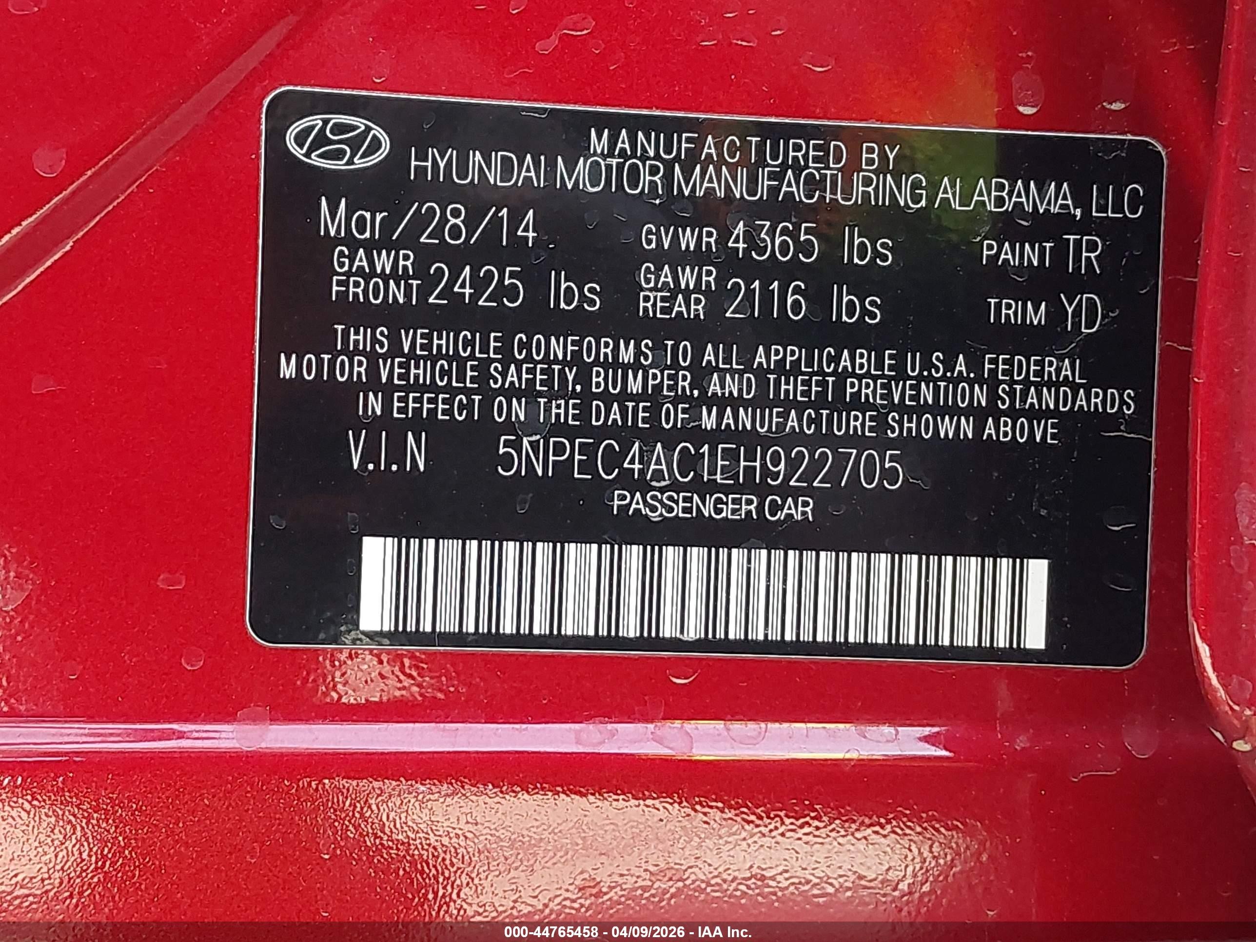 2014 Hyundai Sonata Limited Burgundy vin: 5NPEC4AC1EH922705