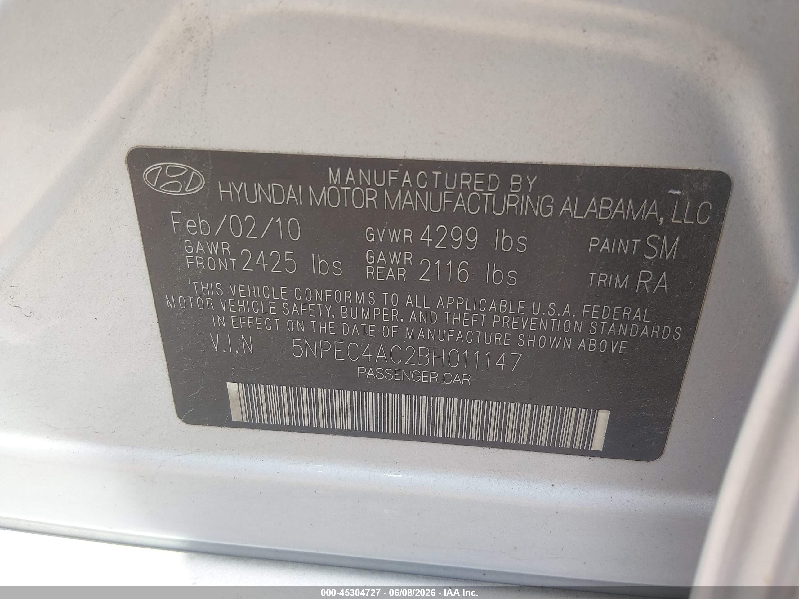 2011 Hyundai Sonata Limited Silver vin: 5NPEC4AC2BH011147