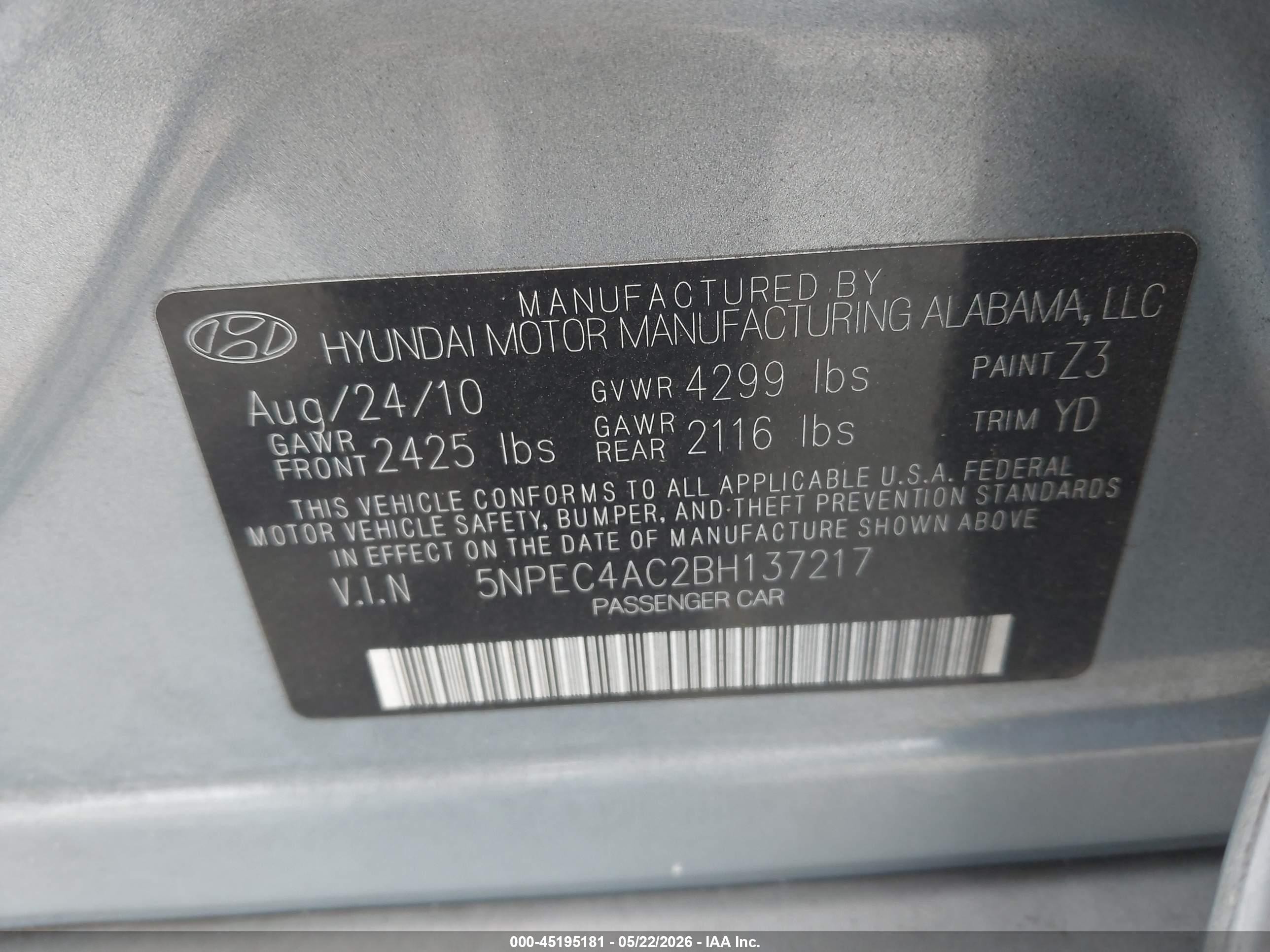 2011 Hyundai Sonata Ltd Серый vin: 5NPEC4AC2BH137217