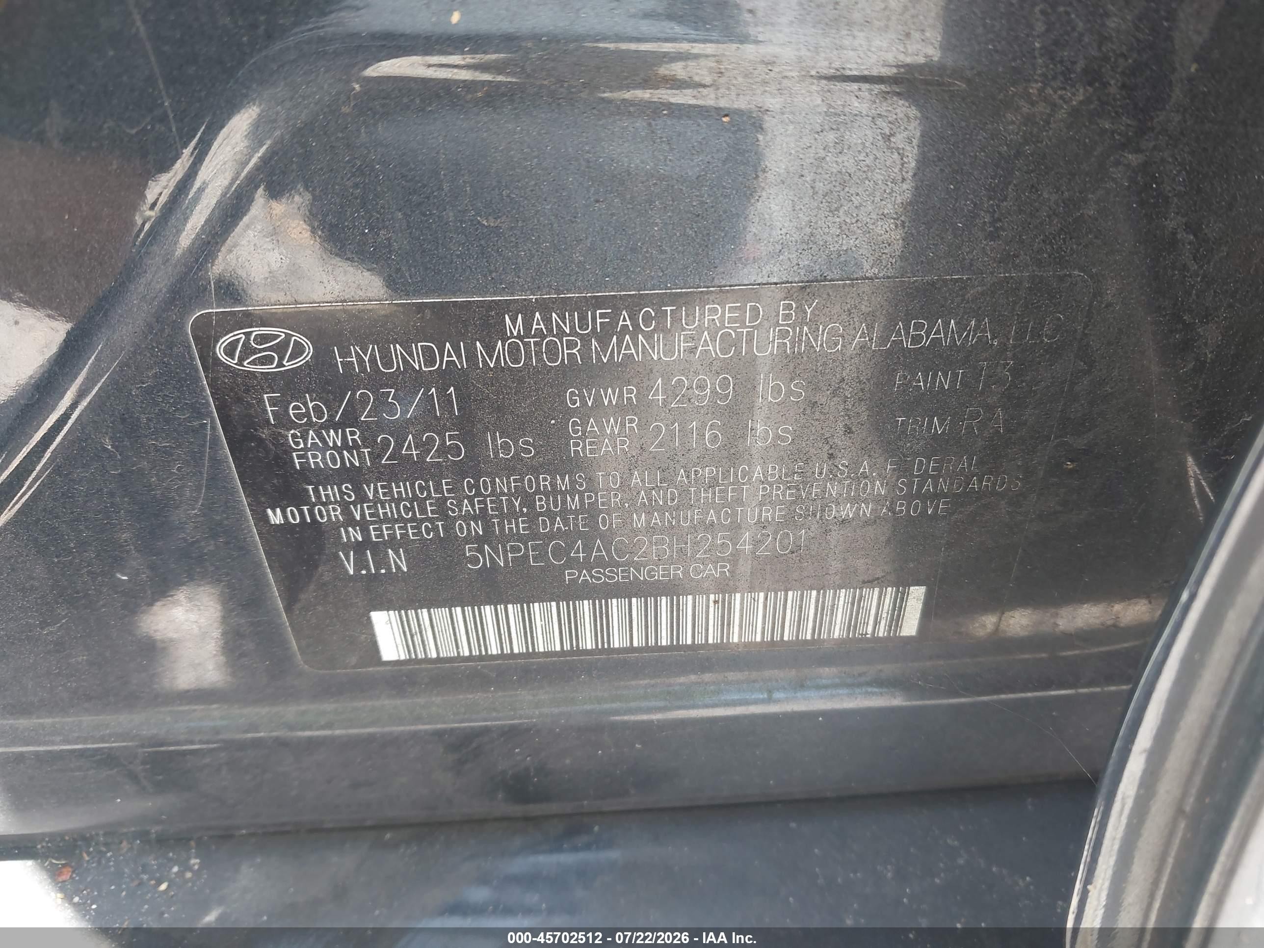 2011 Hyundai Sonata Se Серый vin: 5NPEC4AC2BH254201