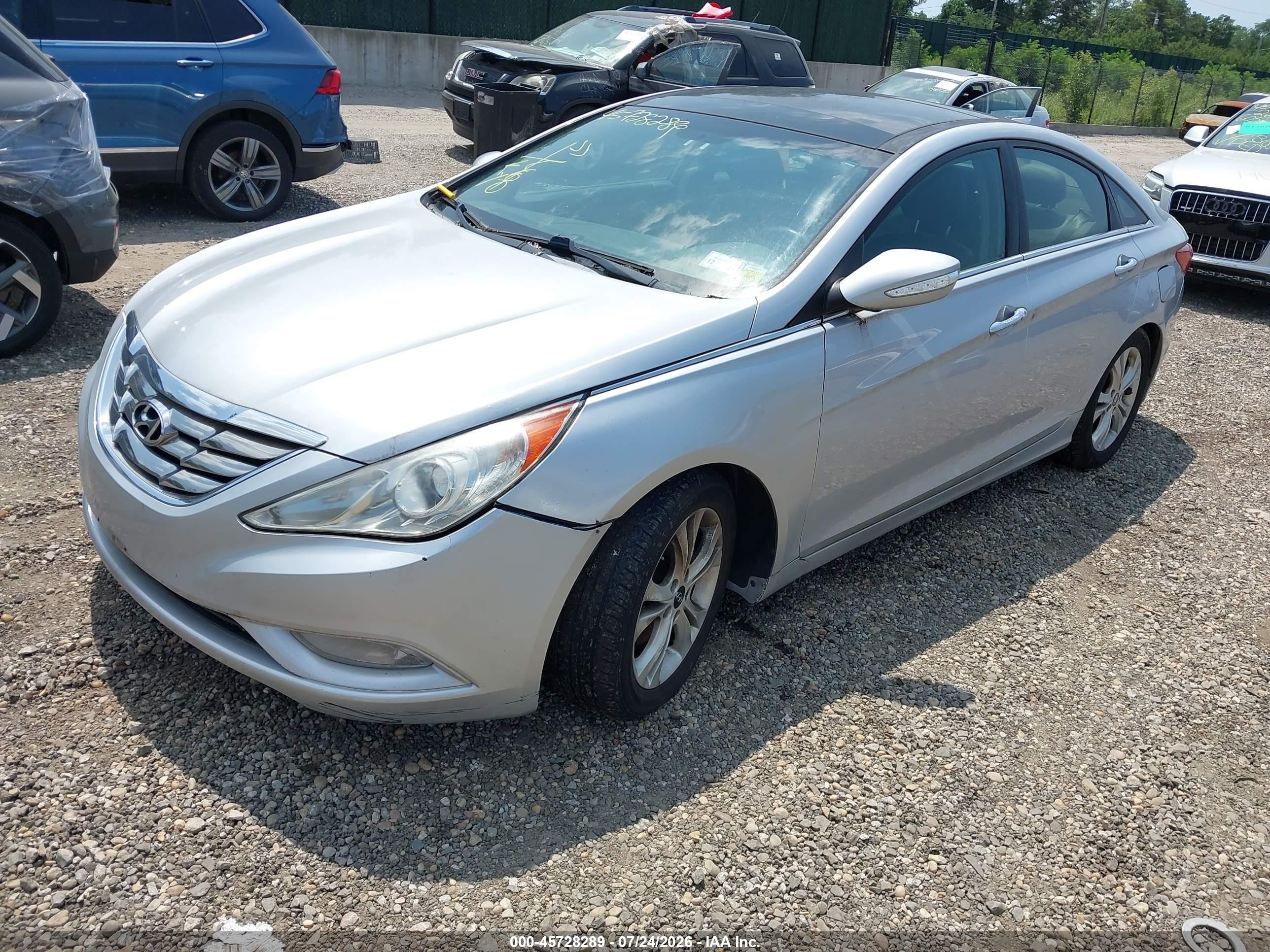 2012 Hyundai Sonata Limited Silver vin: 5NPEC4AC2CH320652