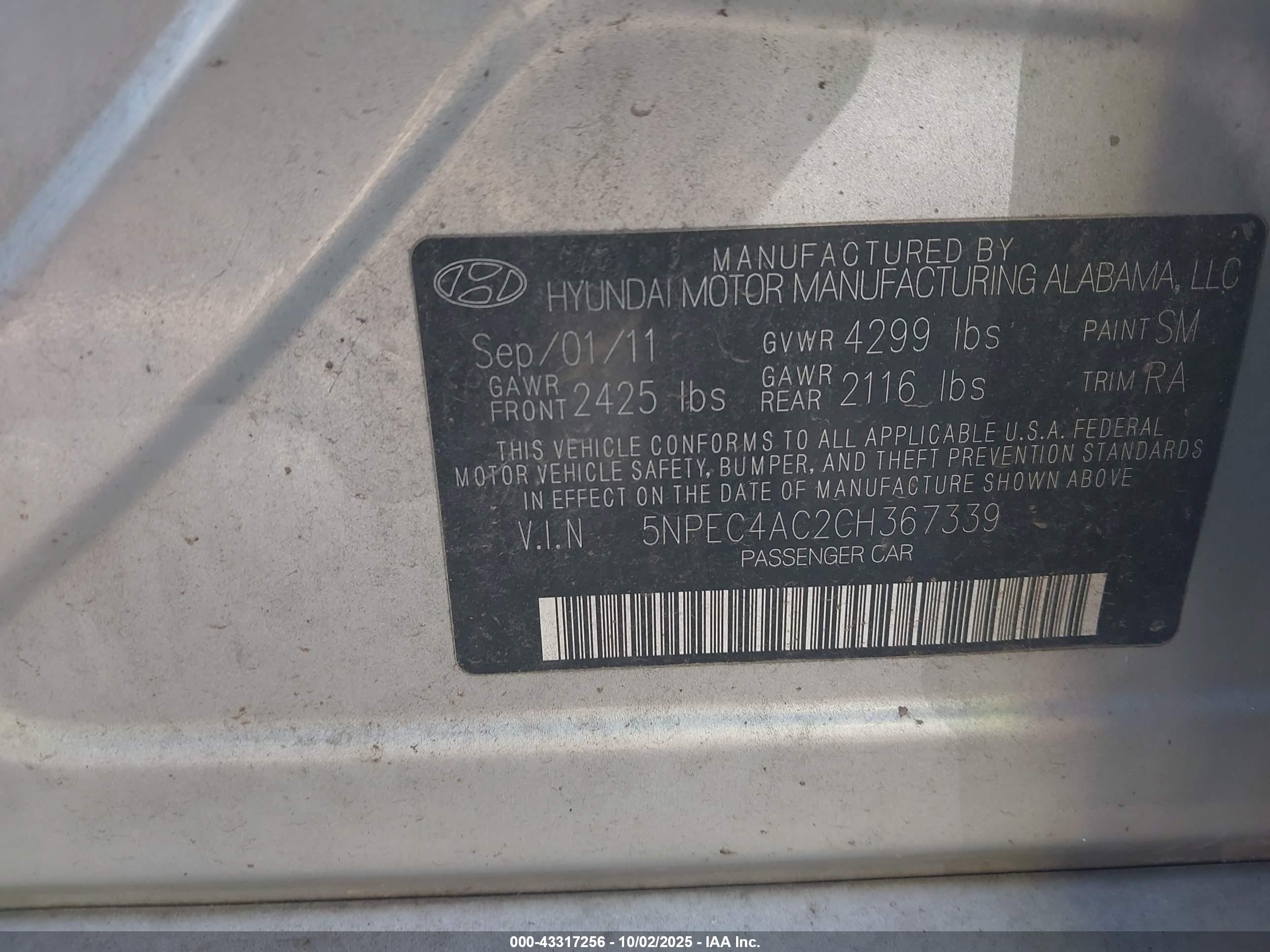 2012 Hyundai Sonata Limited Silver vin: 5NPEC4AC2CH367339