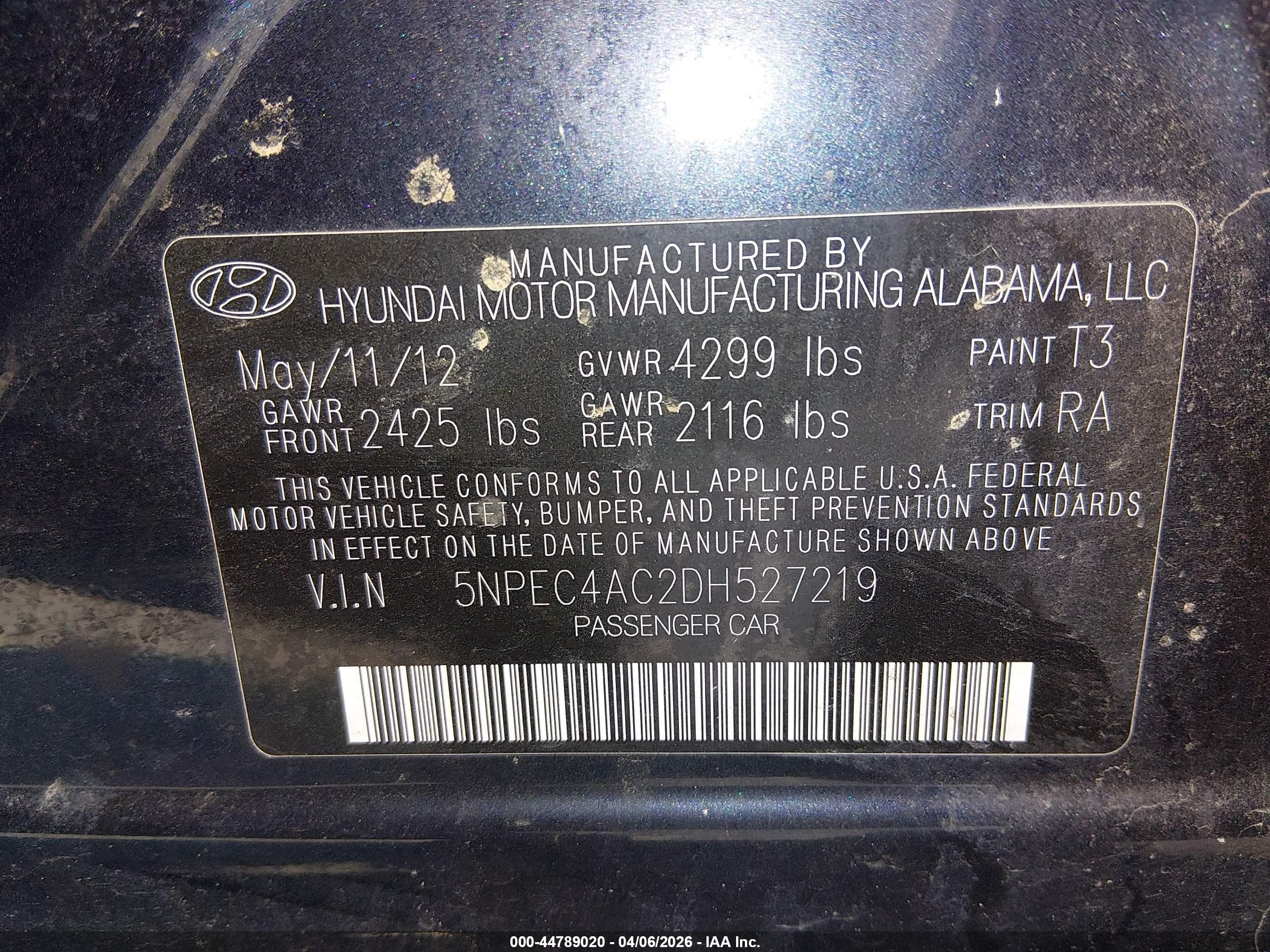 2013 Hyundai Sonata Limited Black vin: 5NPEC4AC2DH527219