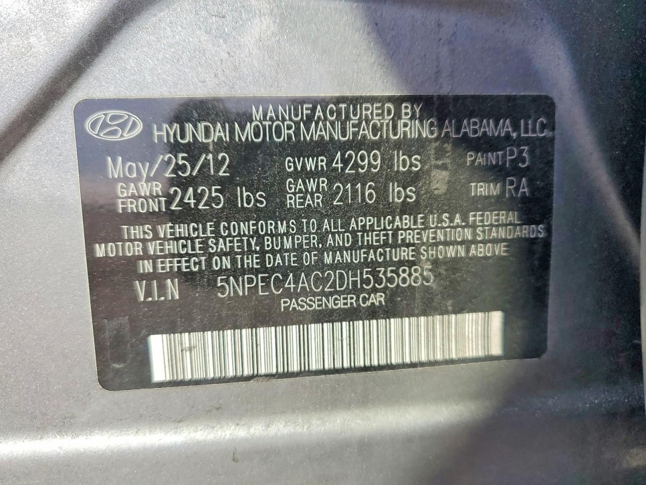 2013 Hyundai Sonata Limited Gray vin: 5NPEC4AC2DH535885
