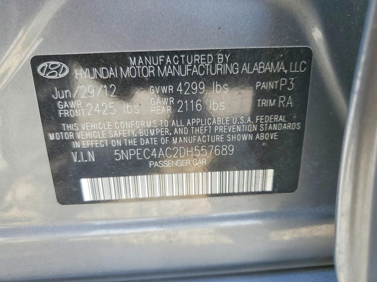 2013 Hyundai Sonata Limited Gray vin: 5NPEC4AC2DH557689