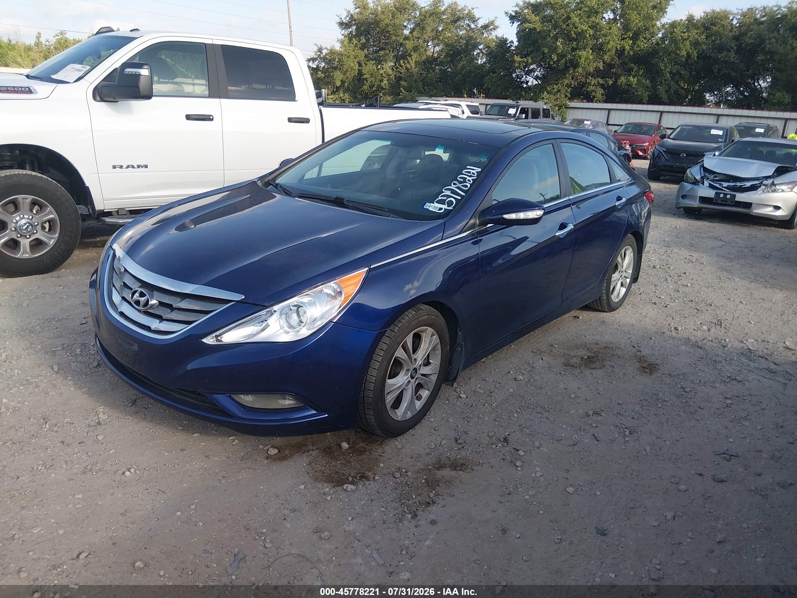 2013 Hyundai Sonata Limited Blue vin: 5NPEC4AC2DH590756