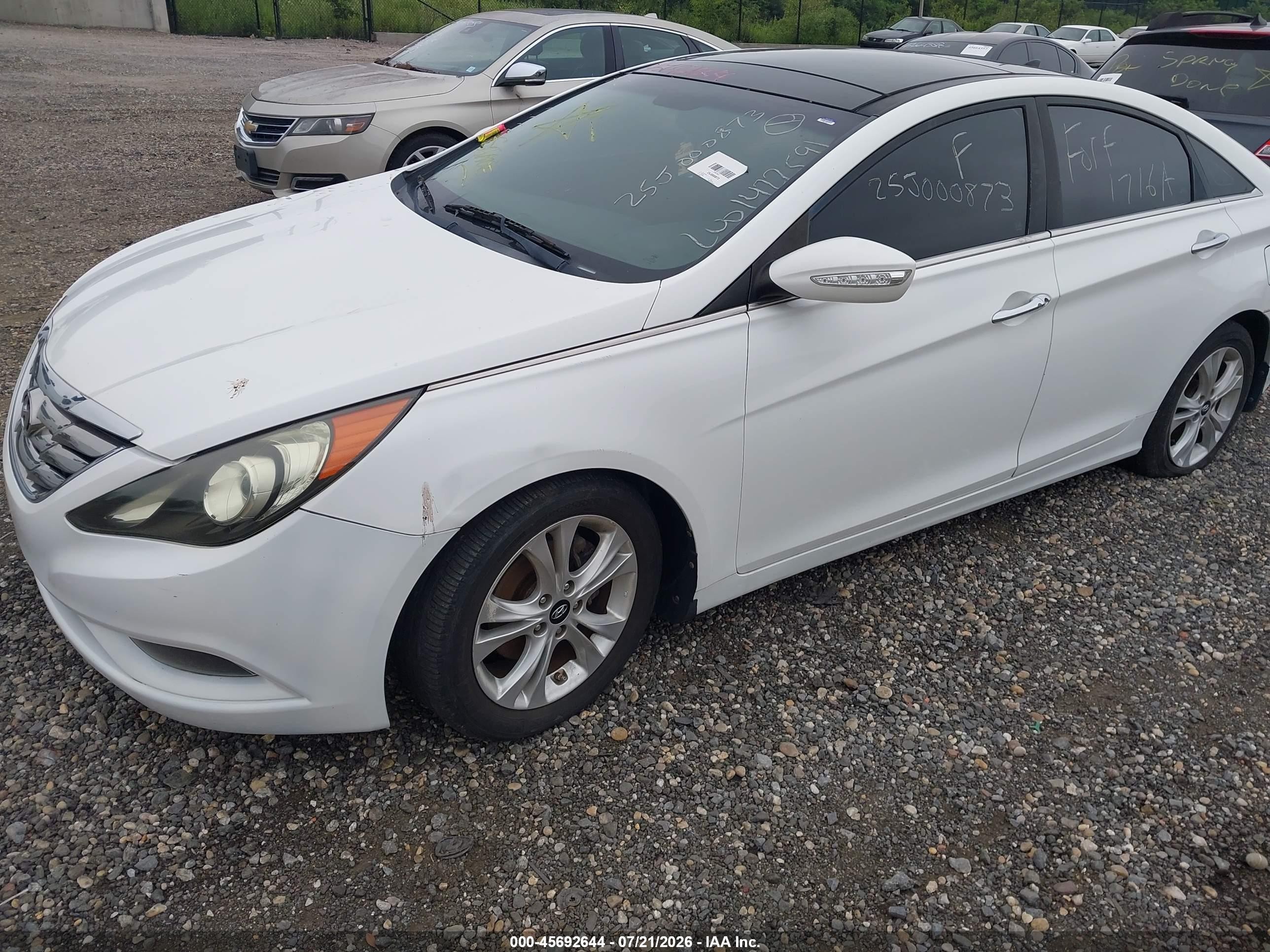 2013 Hyundai Sonata Limited White vin: 5NPEC4AC2DH694373