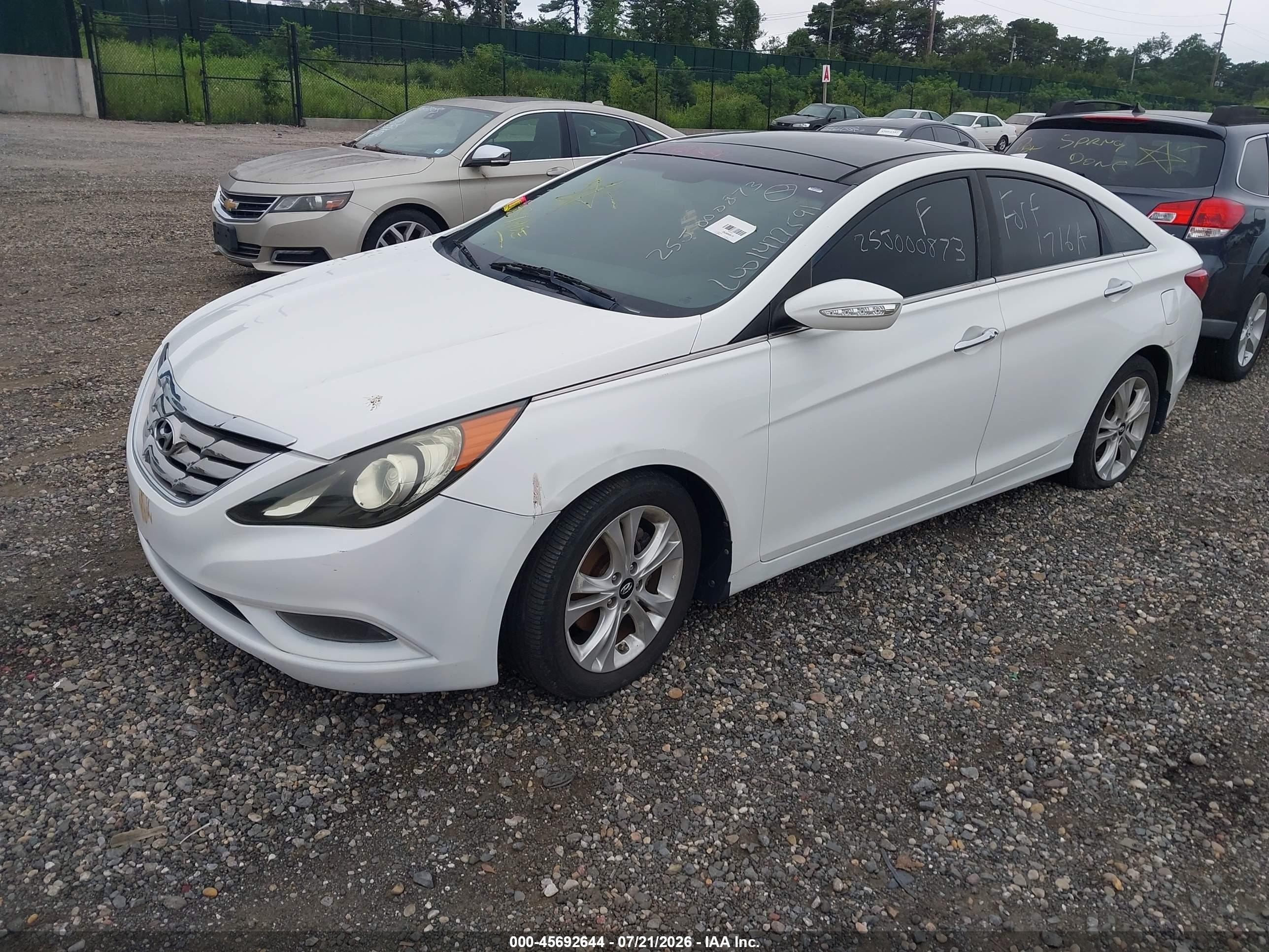 2013 Hyundai Sonata Limited White vin: 5NPEC4AC2DH694373