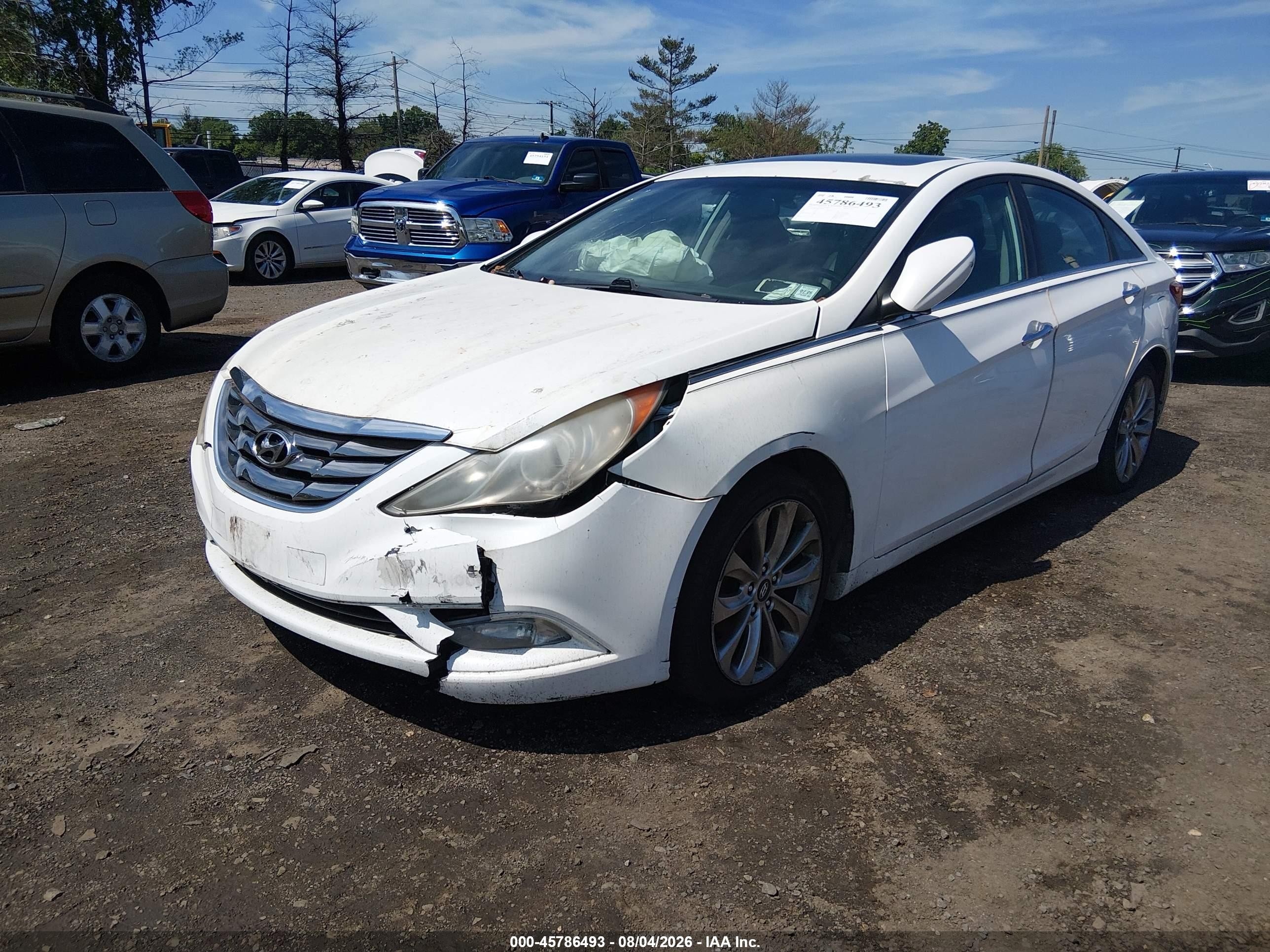 2013 Hyundai Sonata Se White vin: 5NPEC4AC2DH773378