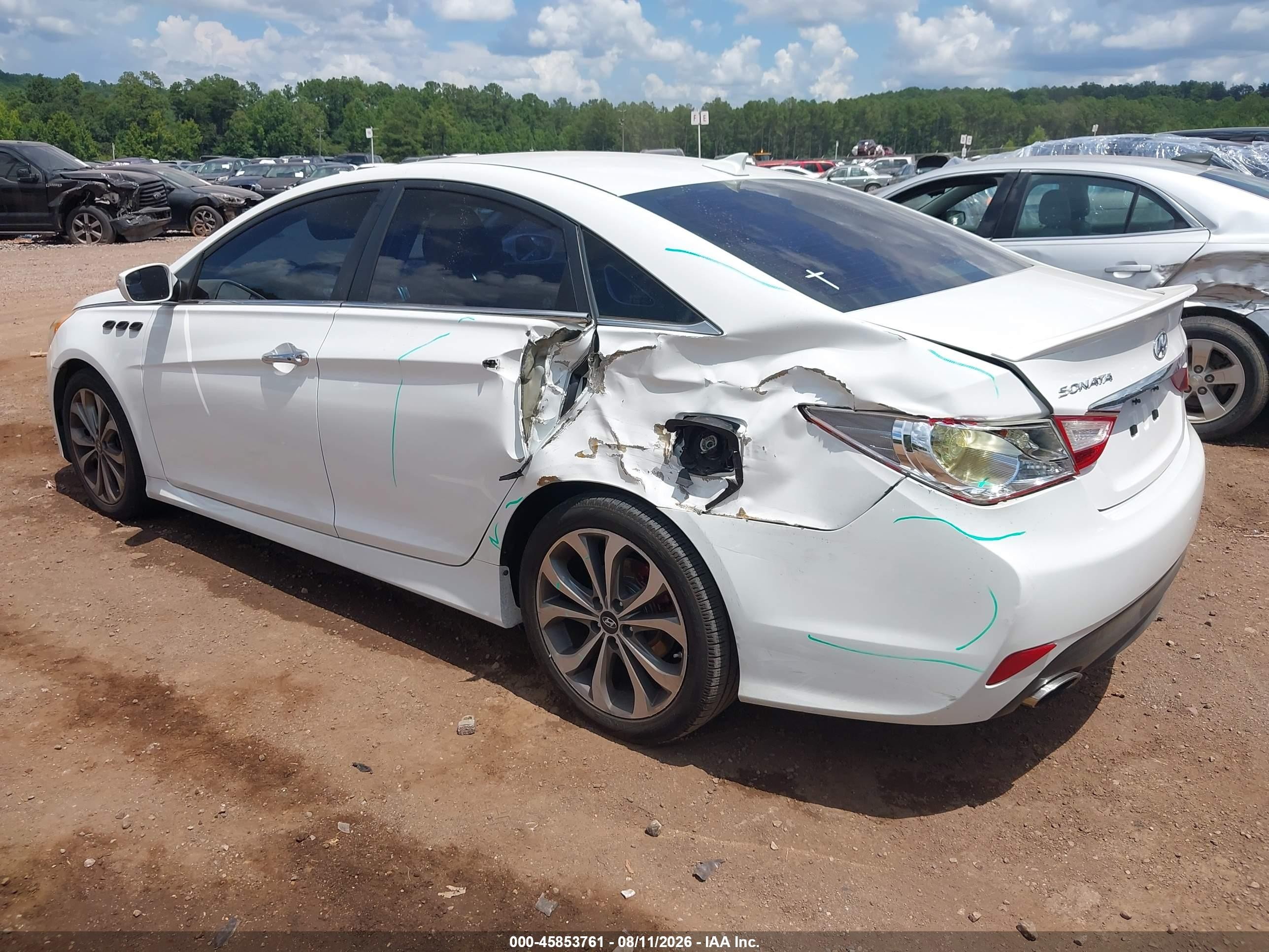 2014 Hyundai Sonata Se White vin: 5NPEC4AC2EH841499