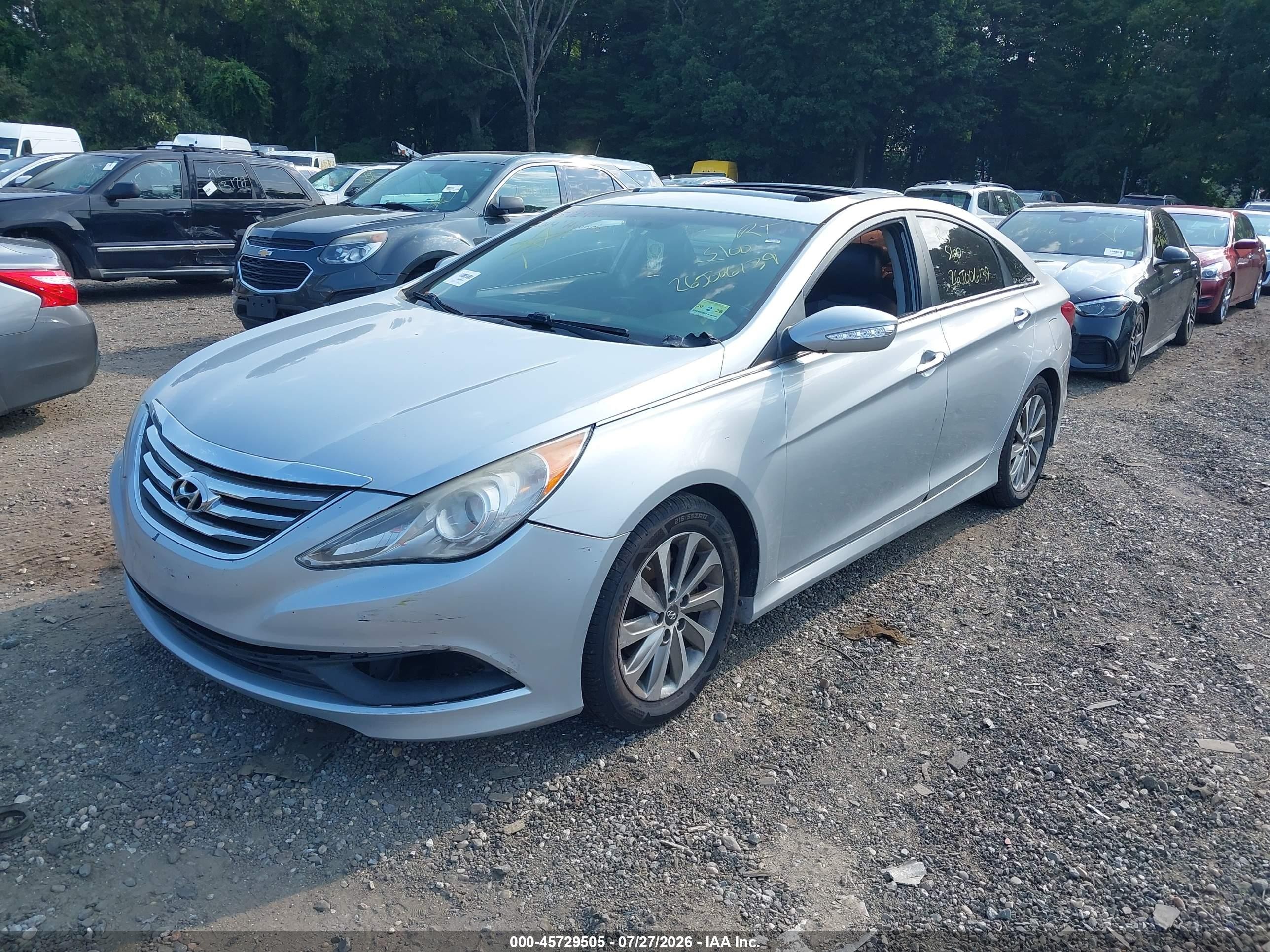 2014 Hyundai Sonata Limited Серый vin: 5NPEC4AC2EH852633