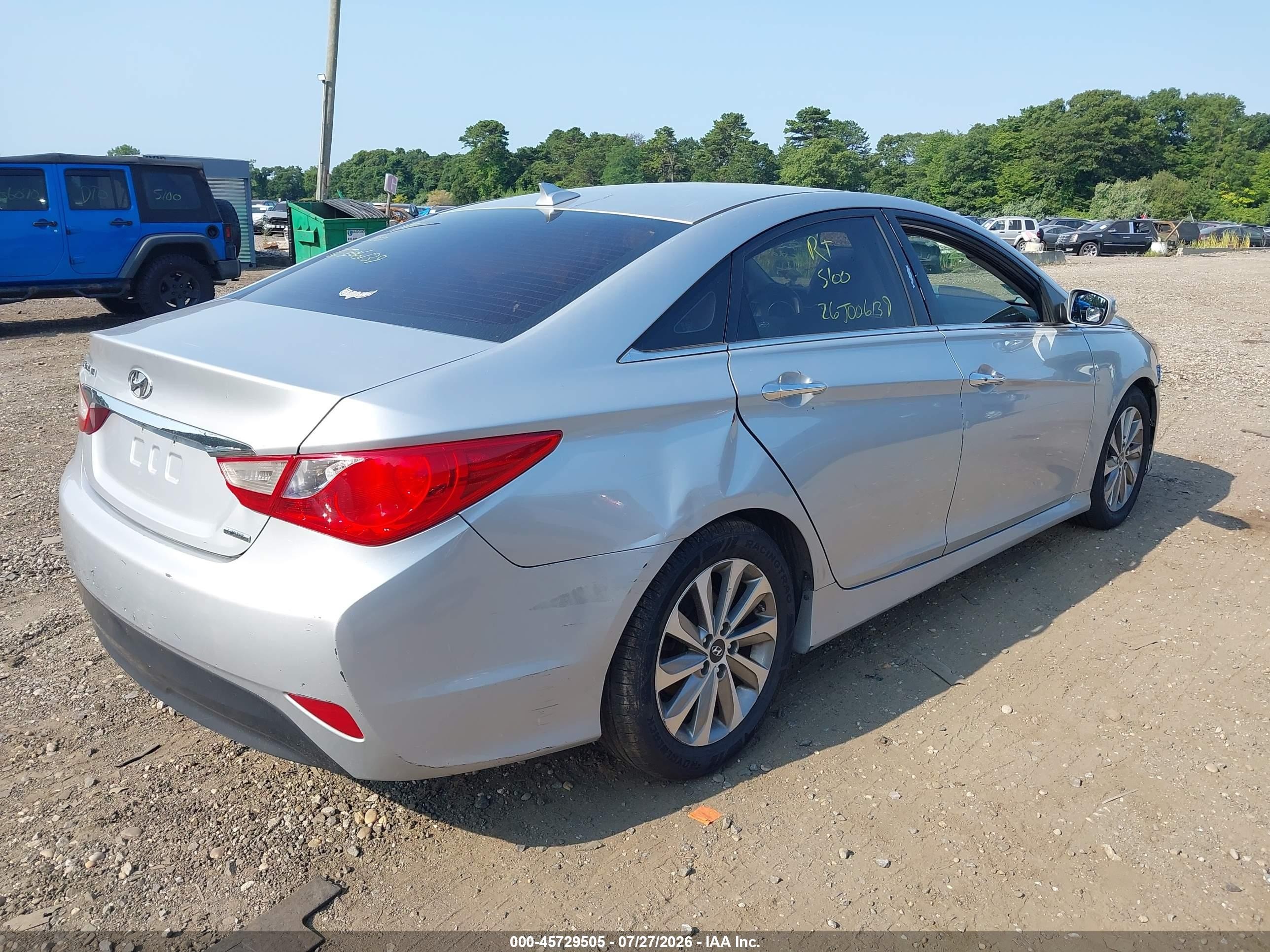 2014 Hyundai Sonata Limited Серый vin: 5NPEC4AC2EH852633