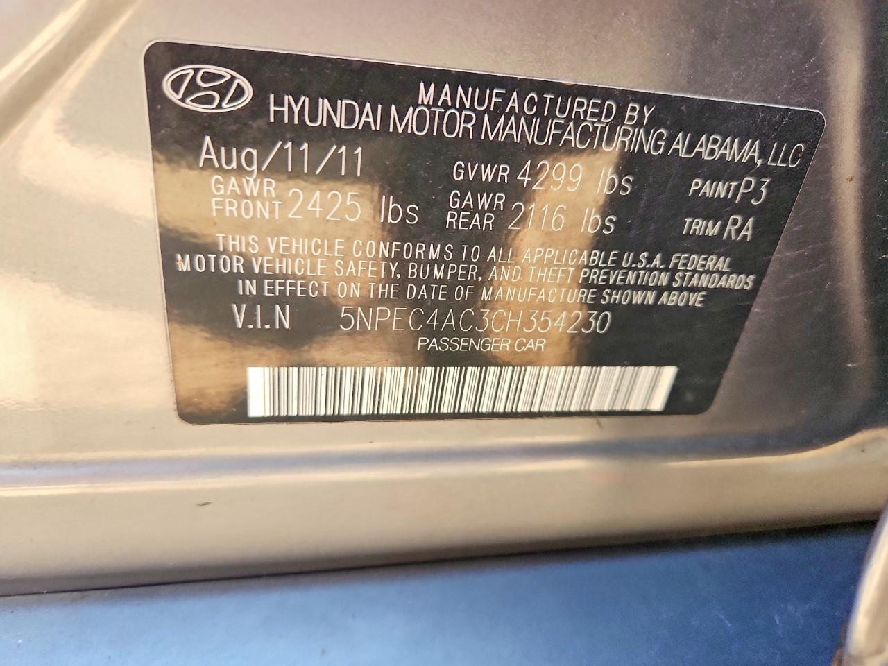 2012 Hyundai Sonata Limited Silver vin: 5NPEC4AC3CH354230