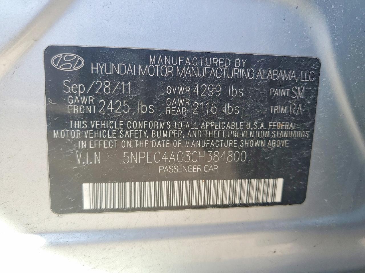 2012 Hyundai Sonata Limited Silver vin: 5NPEC4AC3CH384800