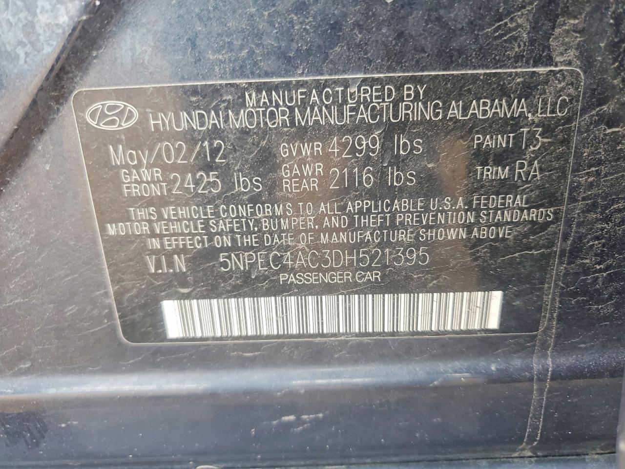 2013 Hyundai Sonata Limited Blue vin: 5NPEC4AC3DH521395