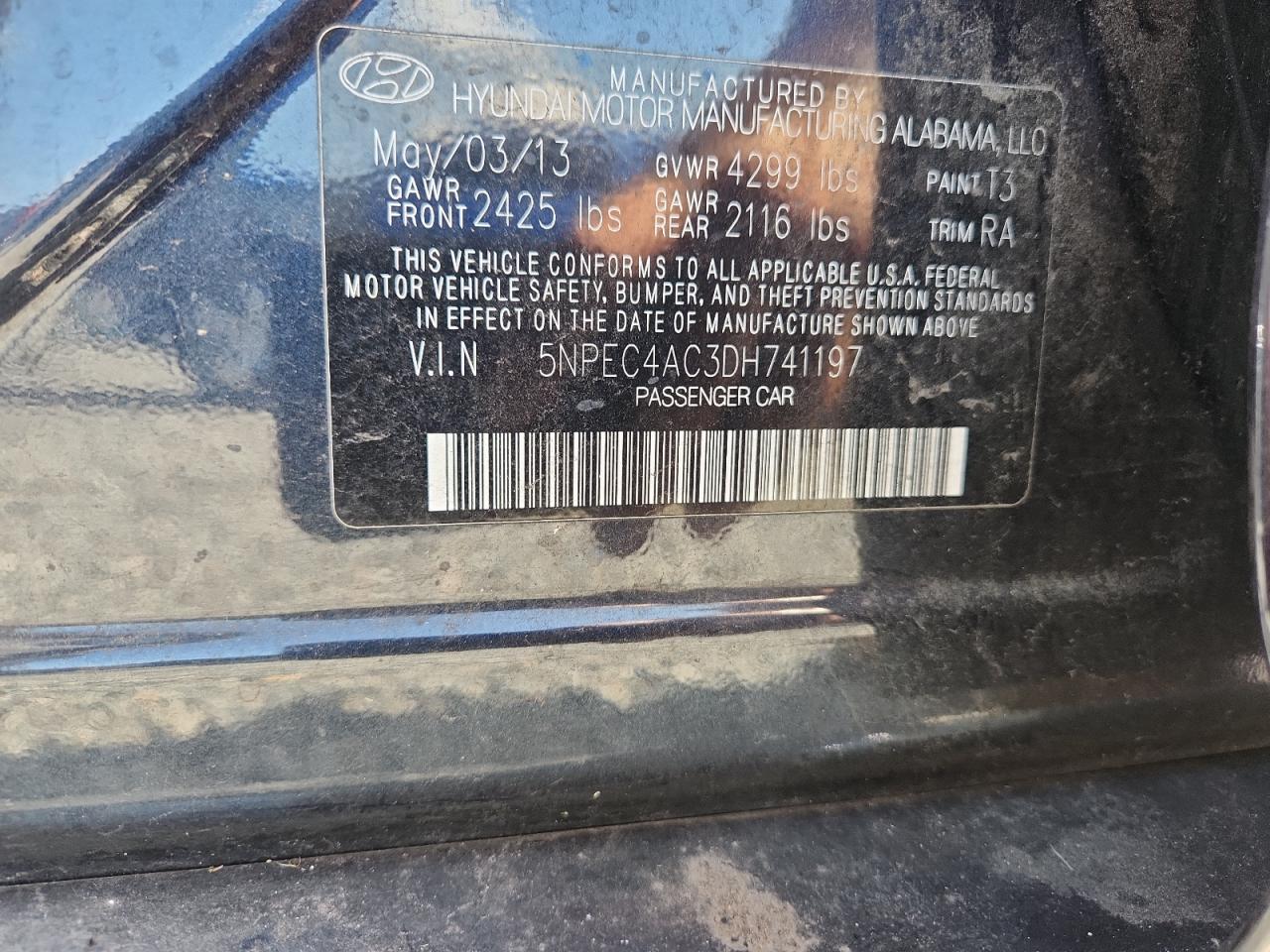 2013 Hyundai Sonata Limited Синий vin: 5NPEC4AC3DH741197