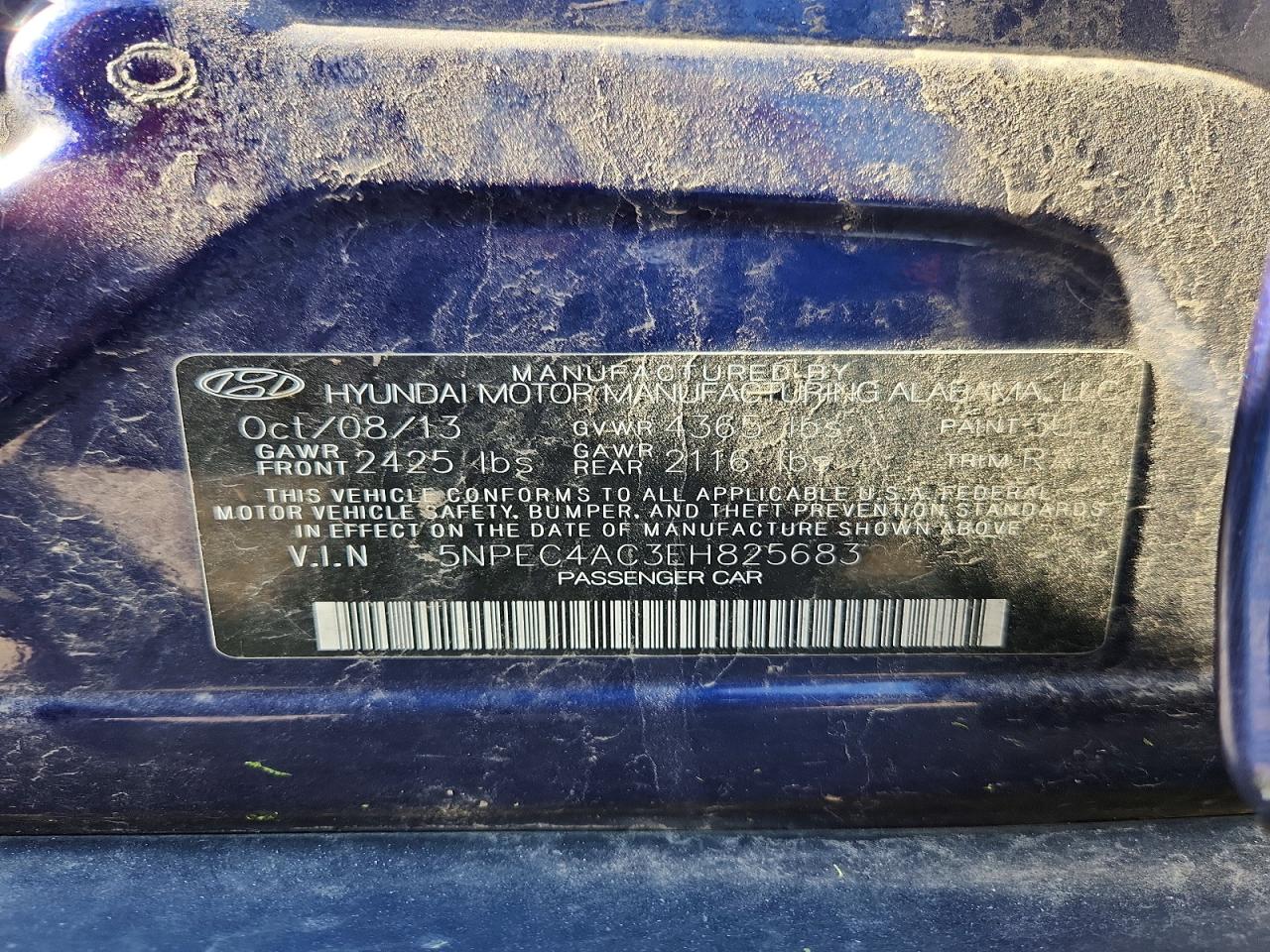 2014 Hyundai Sonata Se Blue vin: 5NPEC4AC3EH825683