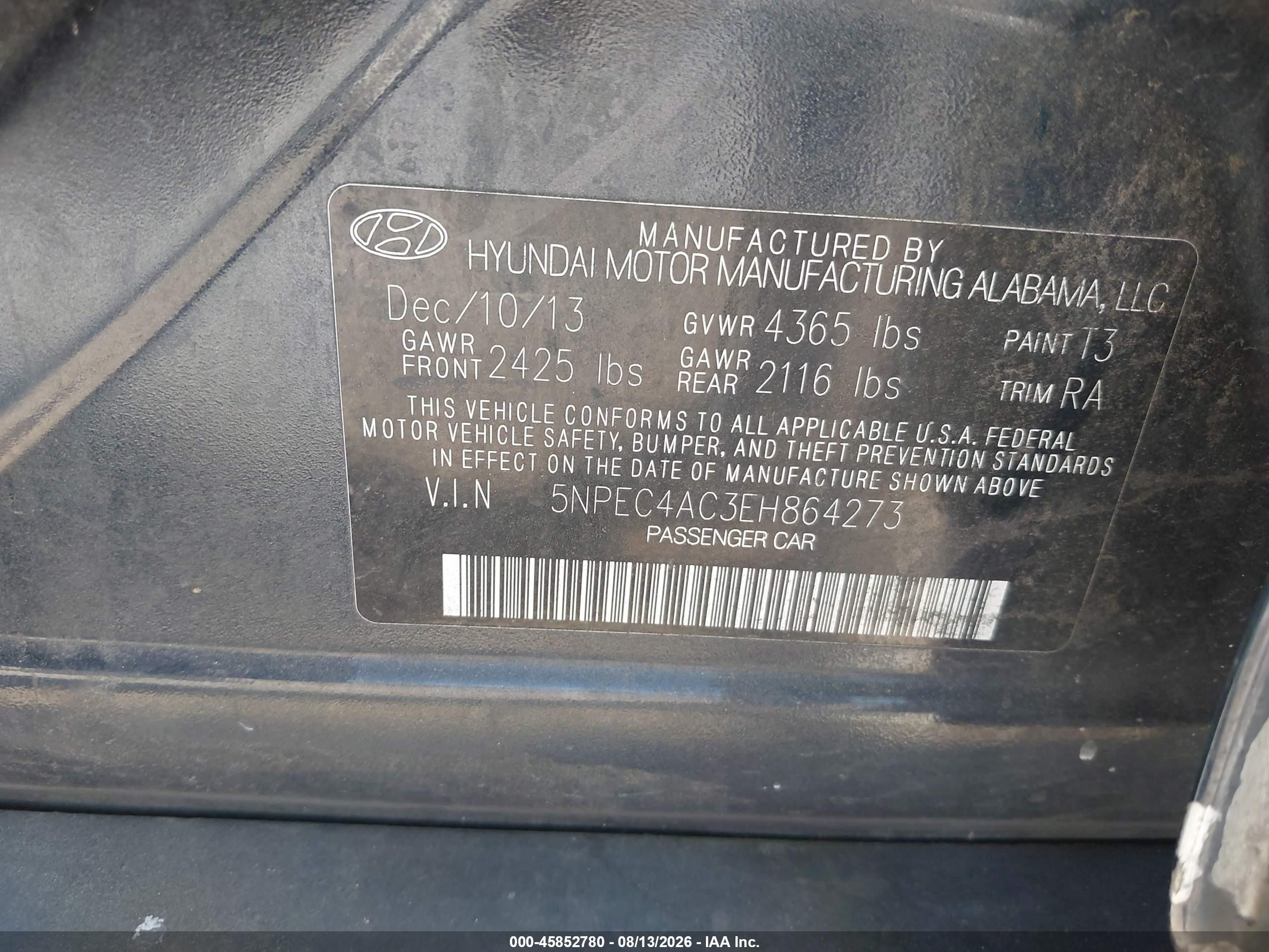 2014 Hyundai Sonata Se Dark Blue vin: 5NPEC4AC3EH864273