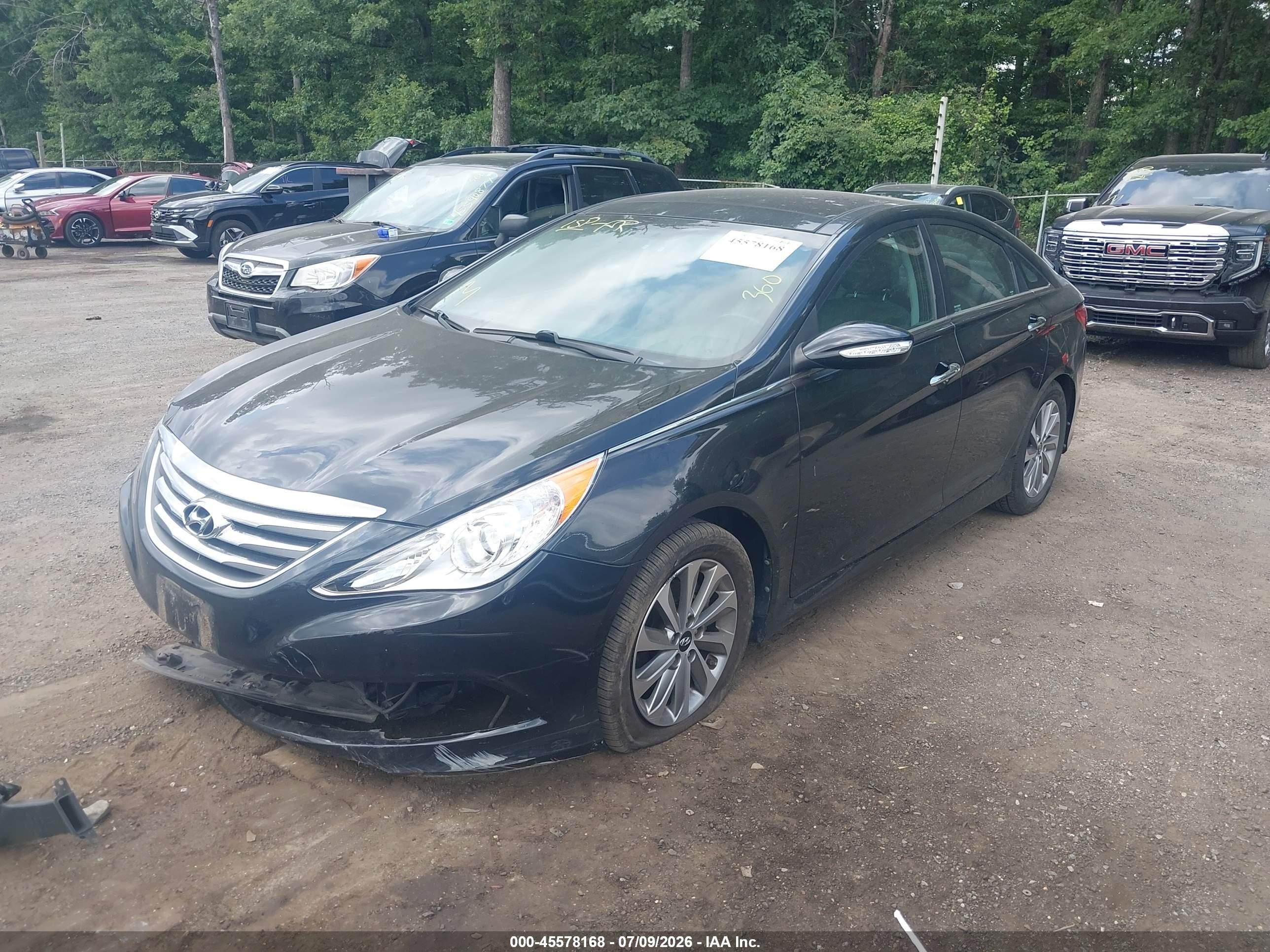 2014 Hyundai Sonata Limited Черный vin: 5NPEC4AC3EH868355