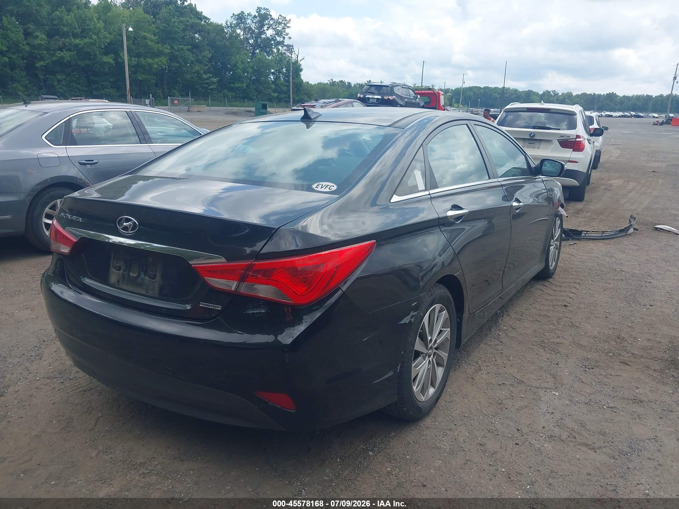 2014 Hyundai Sonata Limited Черный vin: 5NPEC4AC3EH868355
