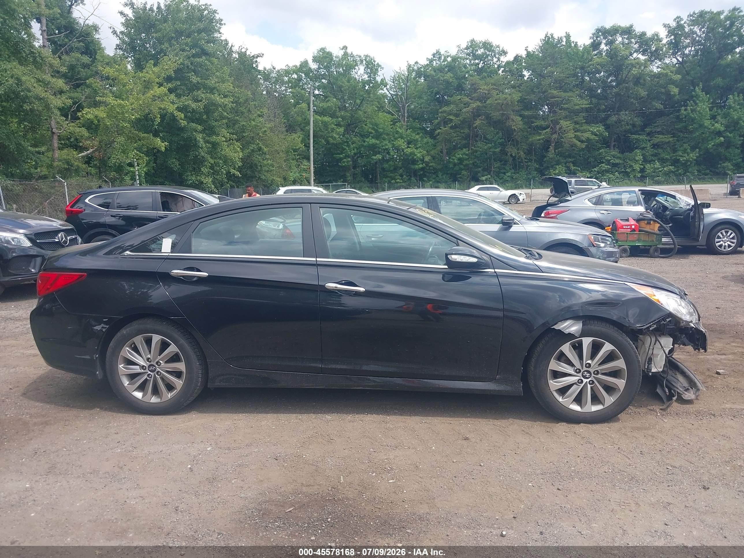 2014 Hyundai Sonata Limited Черный vin: 5NPEC4AC3EH868355