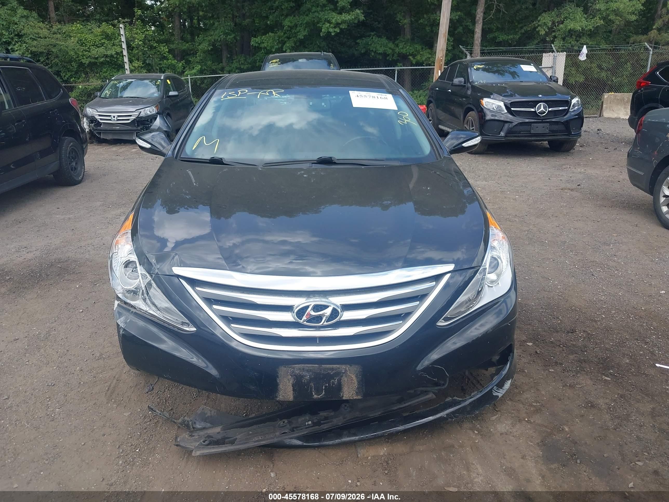 2014 Hyundai Sonata Limited Черный vin: 5NPEC4AC3EH868355