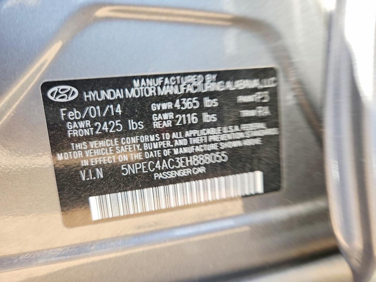 2014 Hyundai Sonata Limited Gray vin: 5NPEC4AC3EH888055