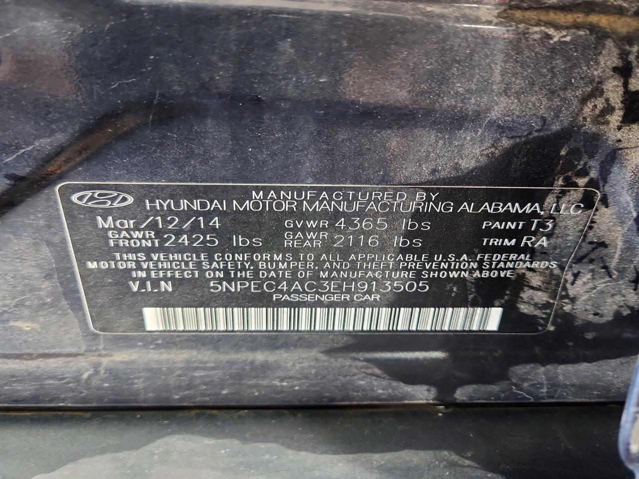 2014 Hyundai Sonata Limited Blue vin: 5NPEC4AC3EH913505