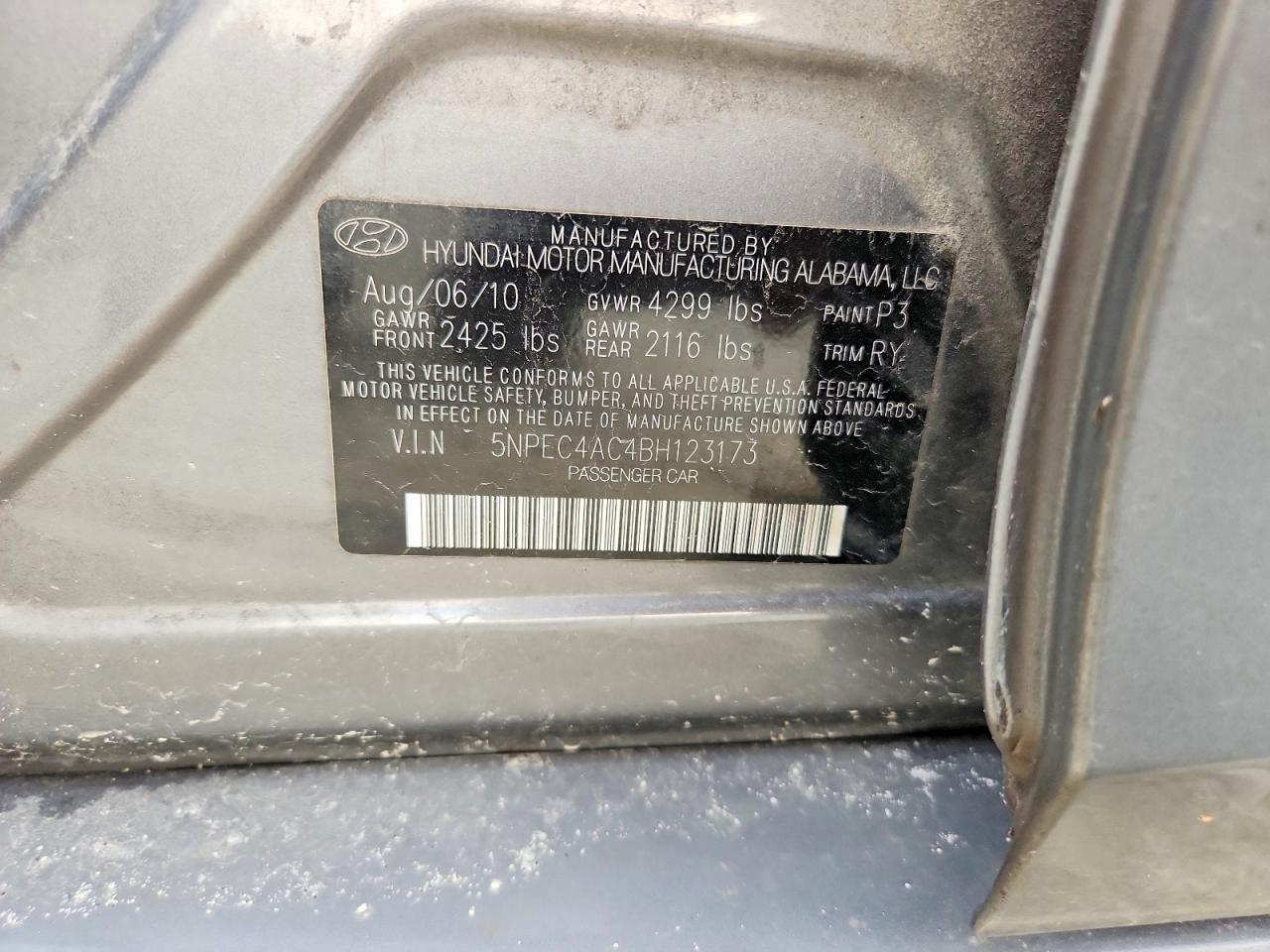 2011 Hyundai Sonata Limited Gray vin: 5NPEC4AC4BH123173