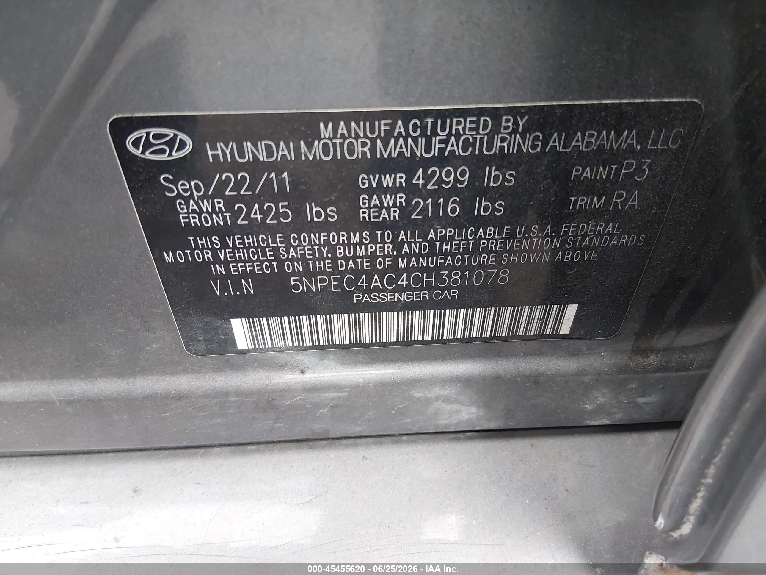 2012 Hyundai Sonata Limited Gray vin: 5NPEC4AC4CH381078