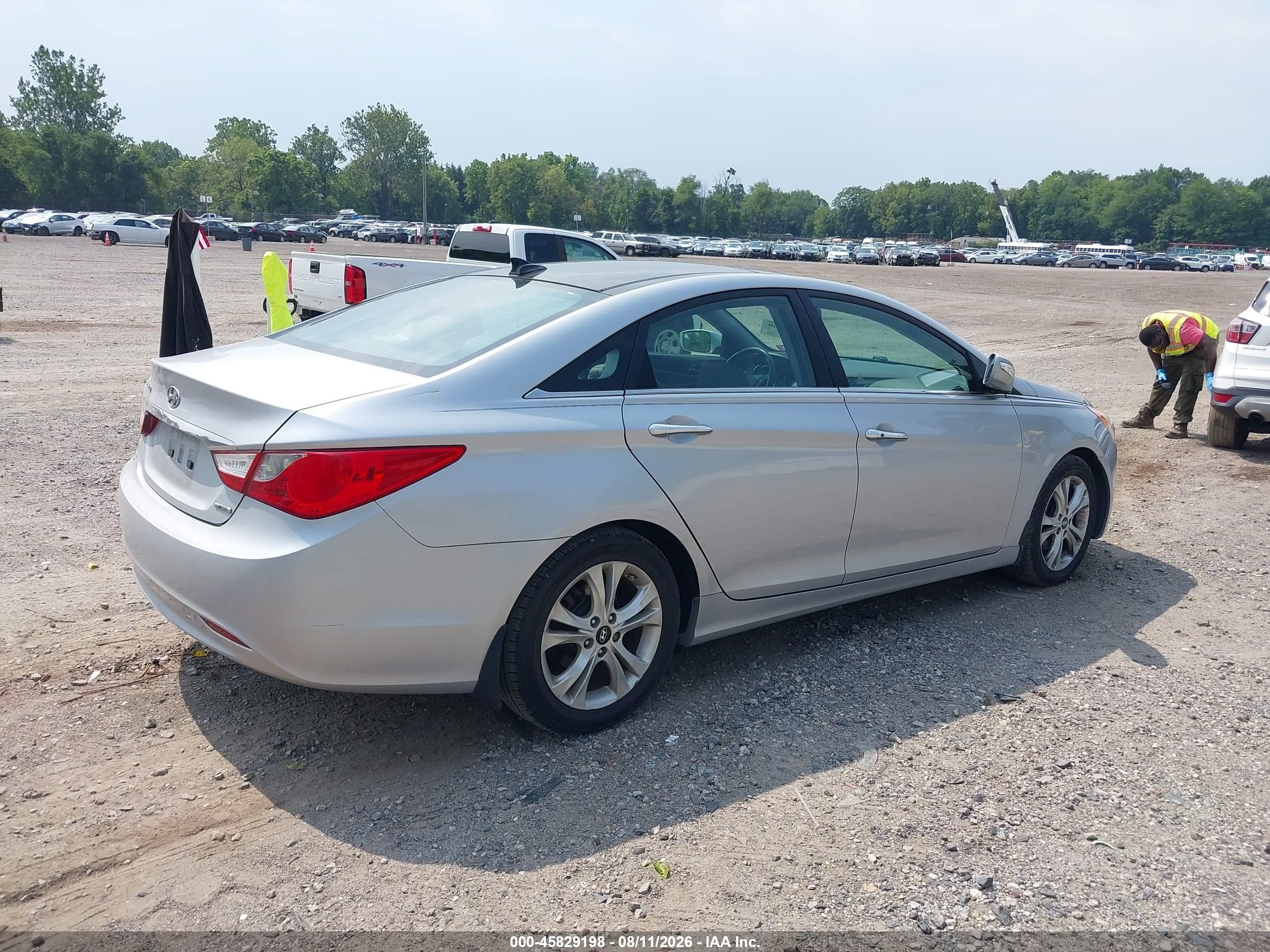 2012 Hyundai Sonata Limited Silver vin: 5NPEC4AC4CH421952