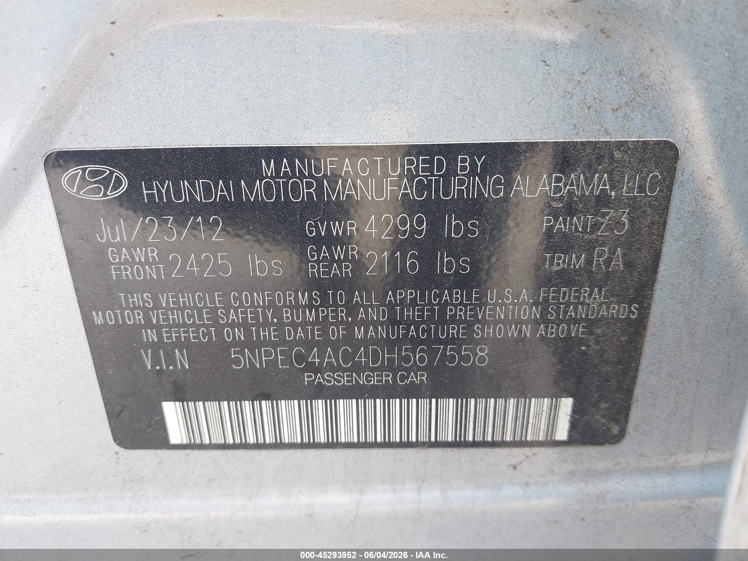 2013 Hyundai Sonata Limited Light Blue vin: 5NPEC4AC4DH567558
