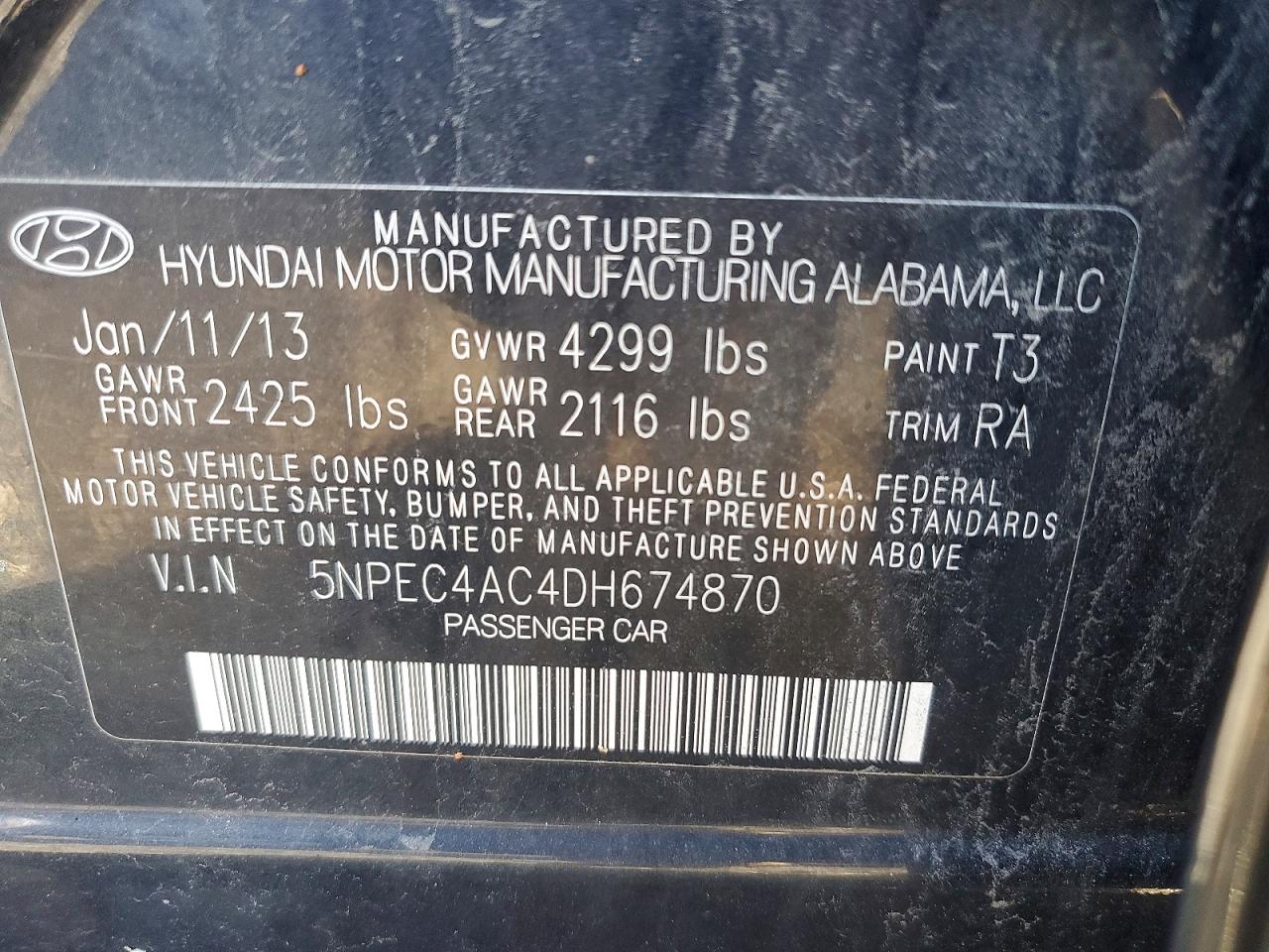 2013 Hyundai Sonata Limited Blue vin: 5NPEC4AC4DH674870