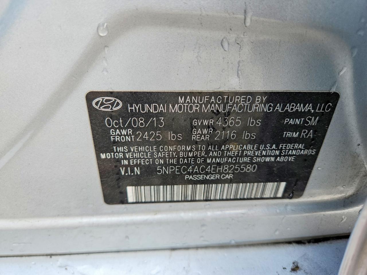 2014 Hyundai Sonata Limited Silver vin: 5NPEC4AC4EH825580