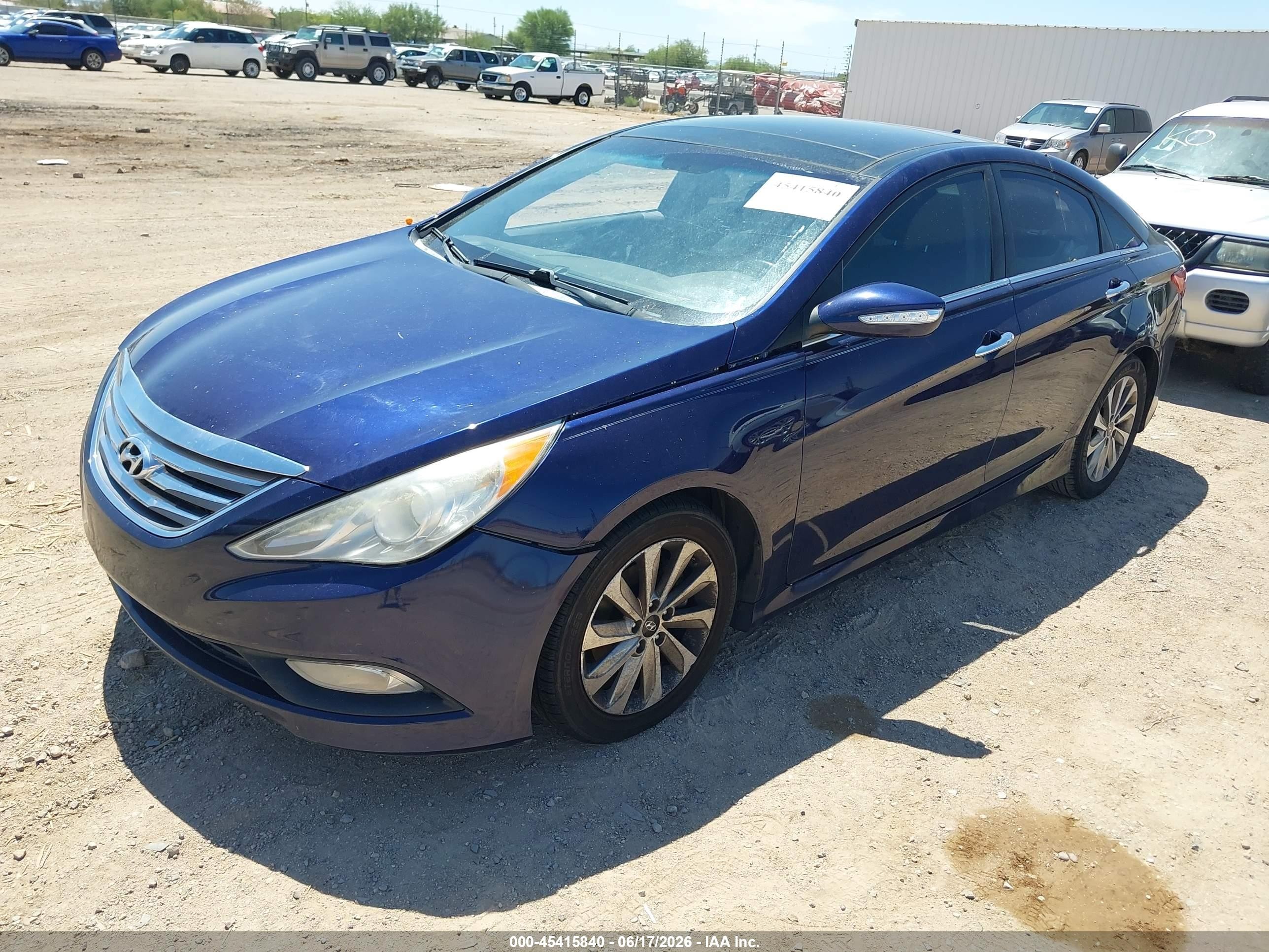 2014 Hyundai Sonata Limited Dark Blue vin: 5NPEC4AC4EH931110