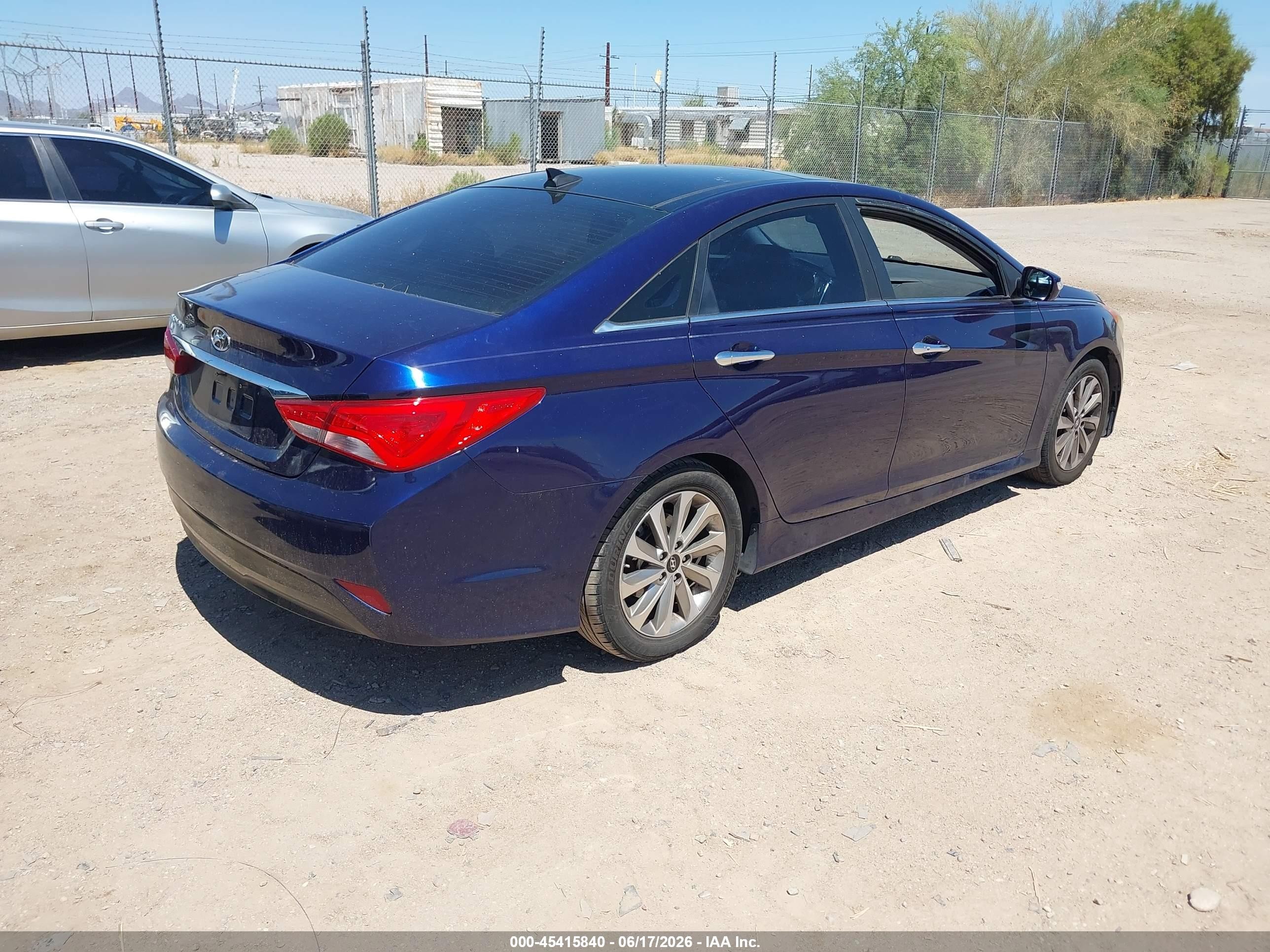 2014 Hyundai Sonata Limited Dark Blue vin: 5NPEC4AC4EH931110