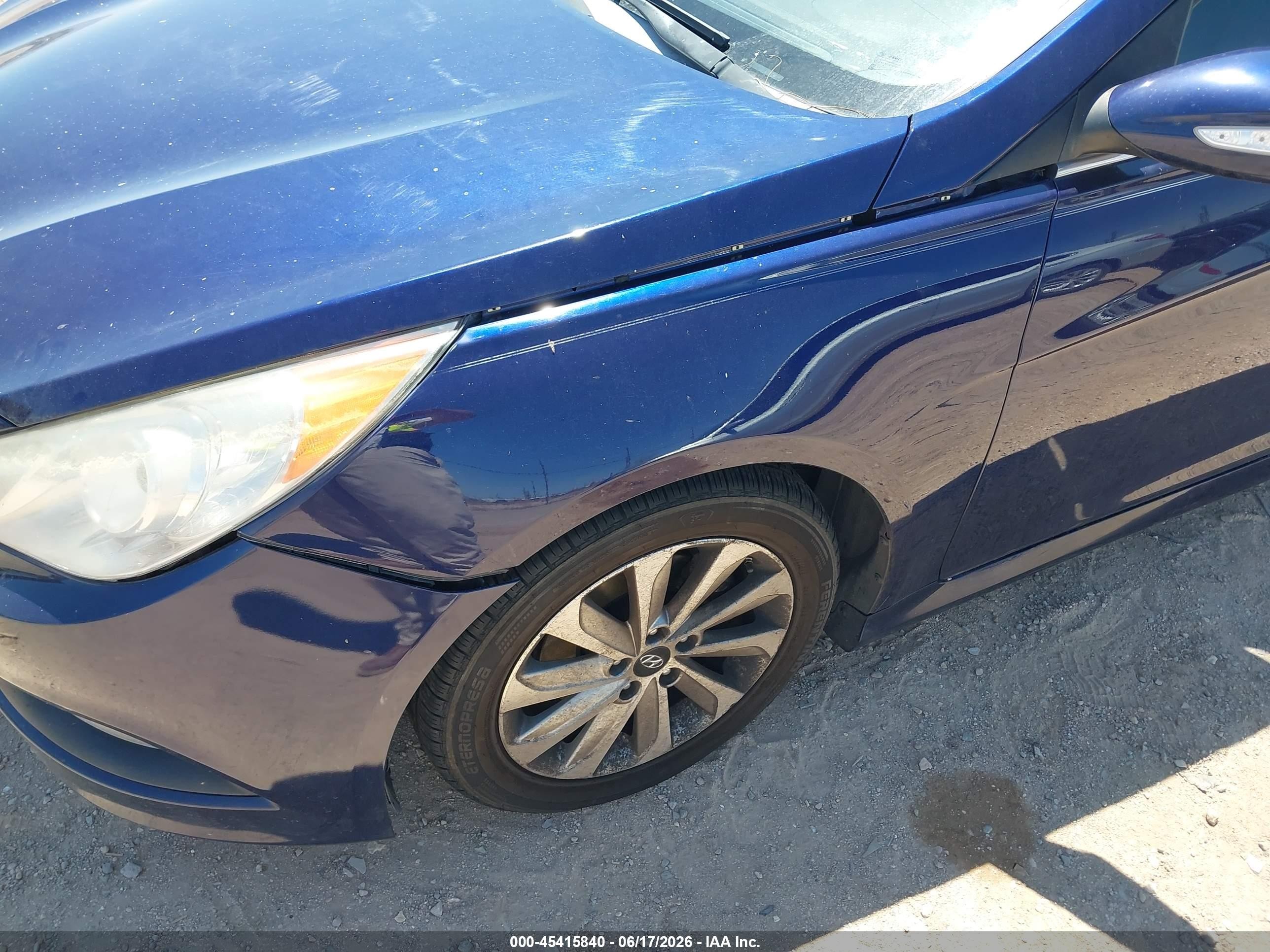2014 Hyundai Sonata Limited Dark Blue vin: 5NPEC4AC4EH931110