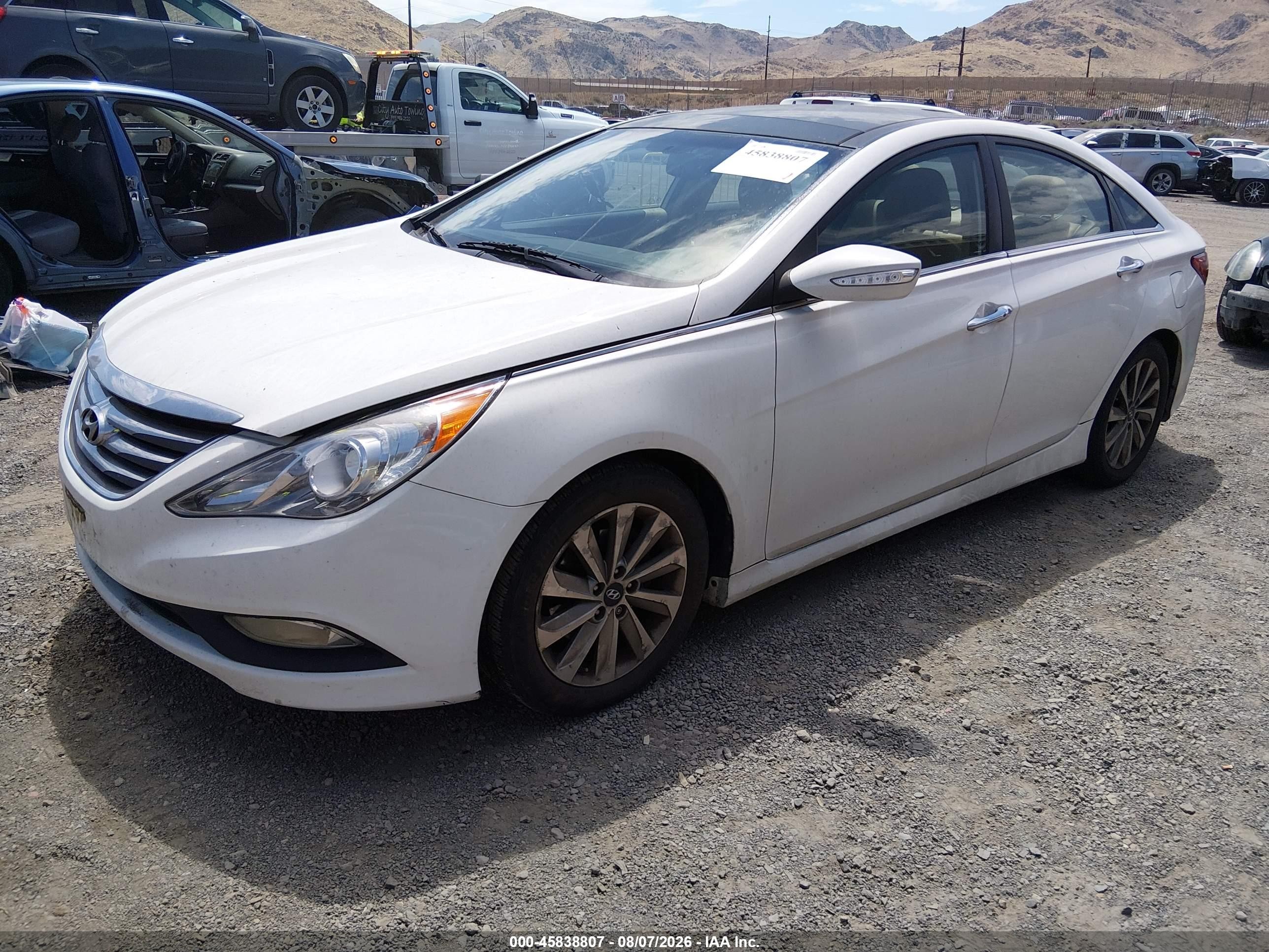 2014 Hyundai Sonata Limited White vin: 5NPEC4AC4EH931169