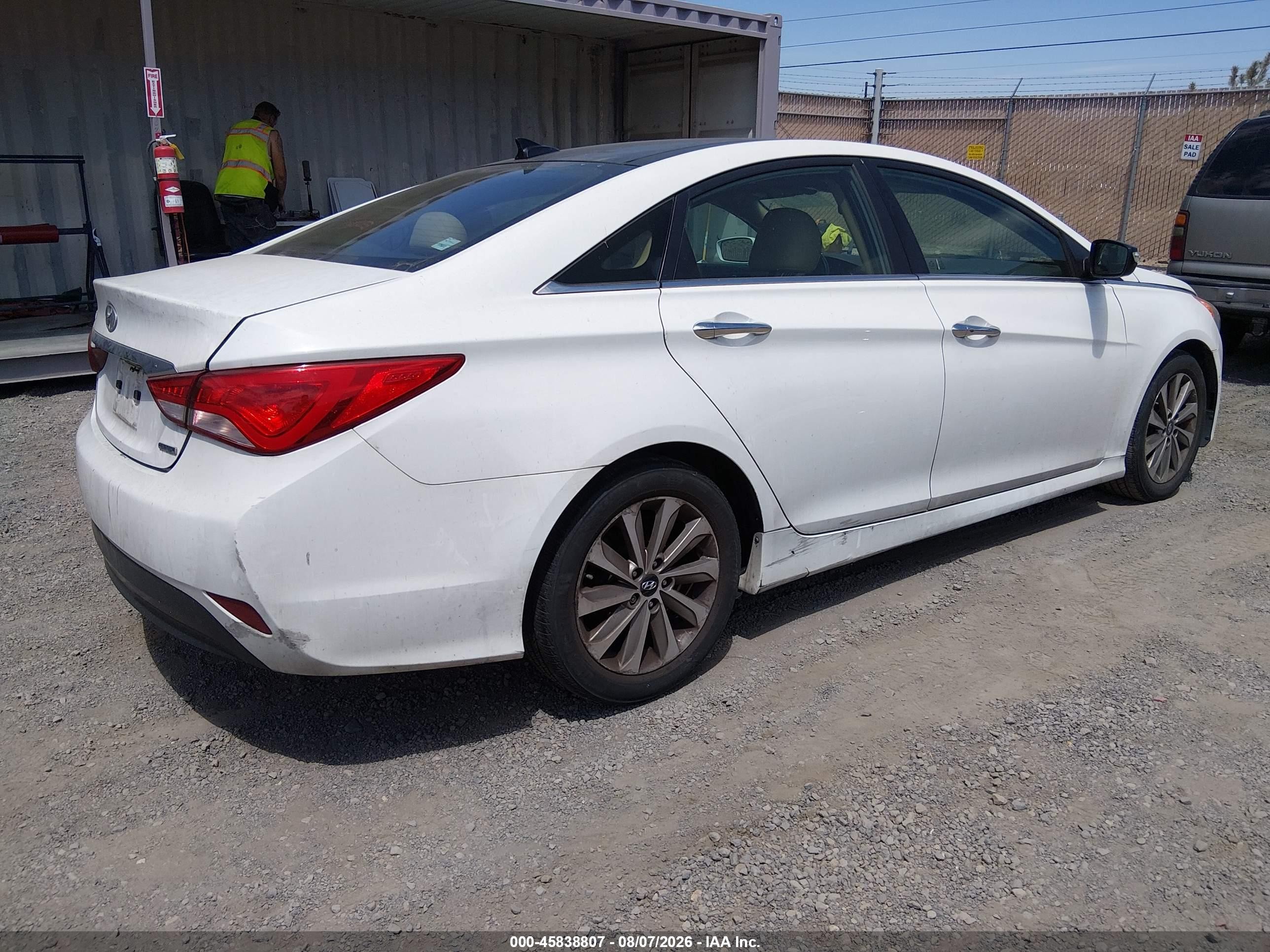 2014 Hyundai Sonata Limited White vin: 5NPEC4AC4EH931169