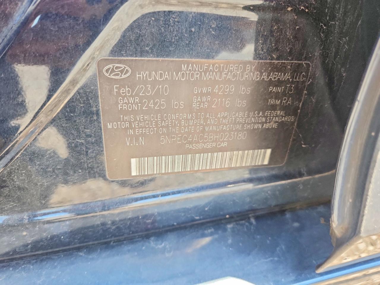 2011 Hyundai Sonata Se Black vin: 5NPEC4AC5BH023180