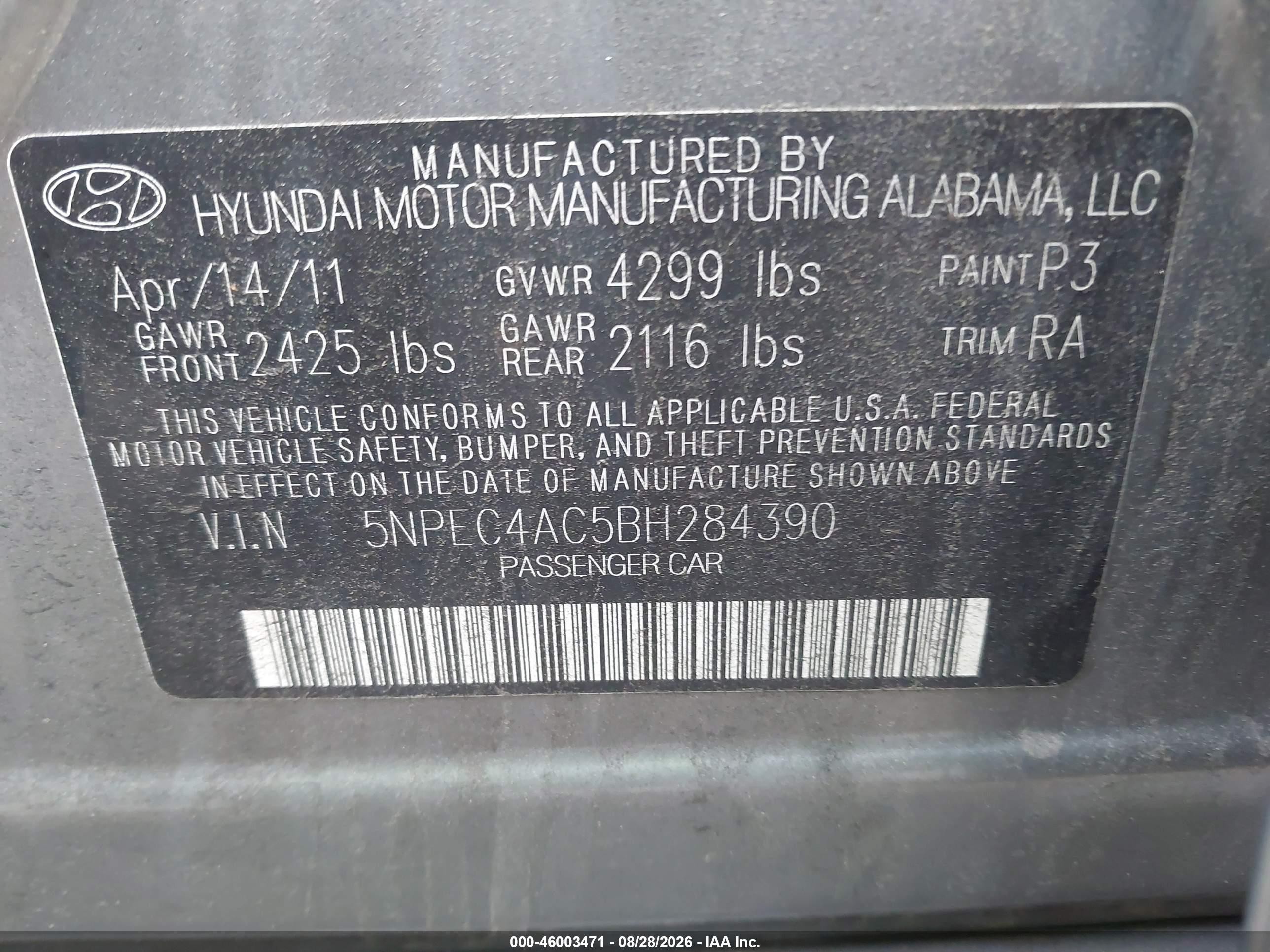 2011 Hyundai Sonata Se Gray vin: 5NPEC4AC5BH284390