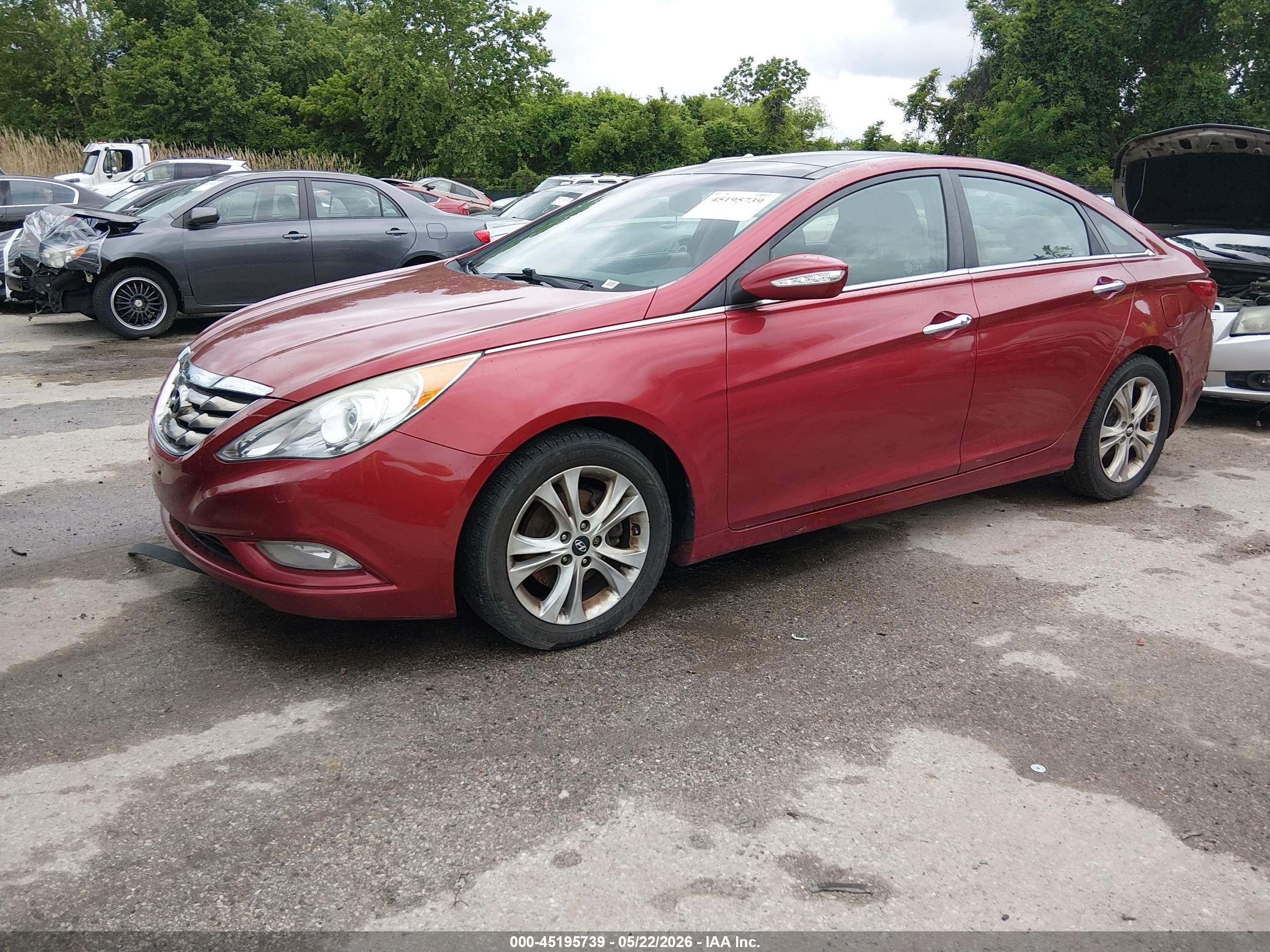 2012 Hyundai Sonata Limited Red vin: 5NPEC4AC5CH422317