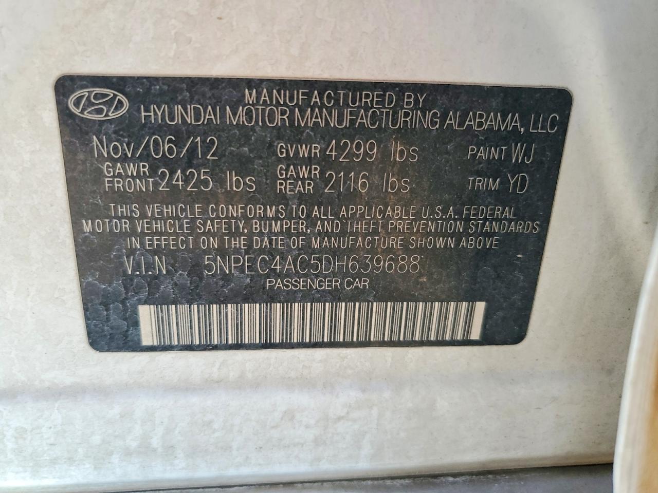 2013 Hyundai Sonata Limited White vin: 5NPEC4AC5DH639688