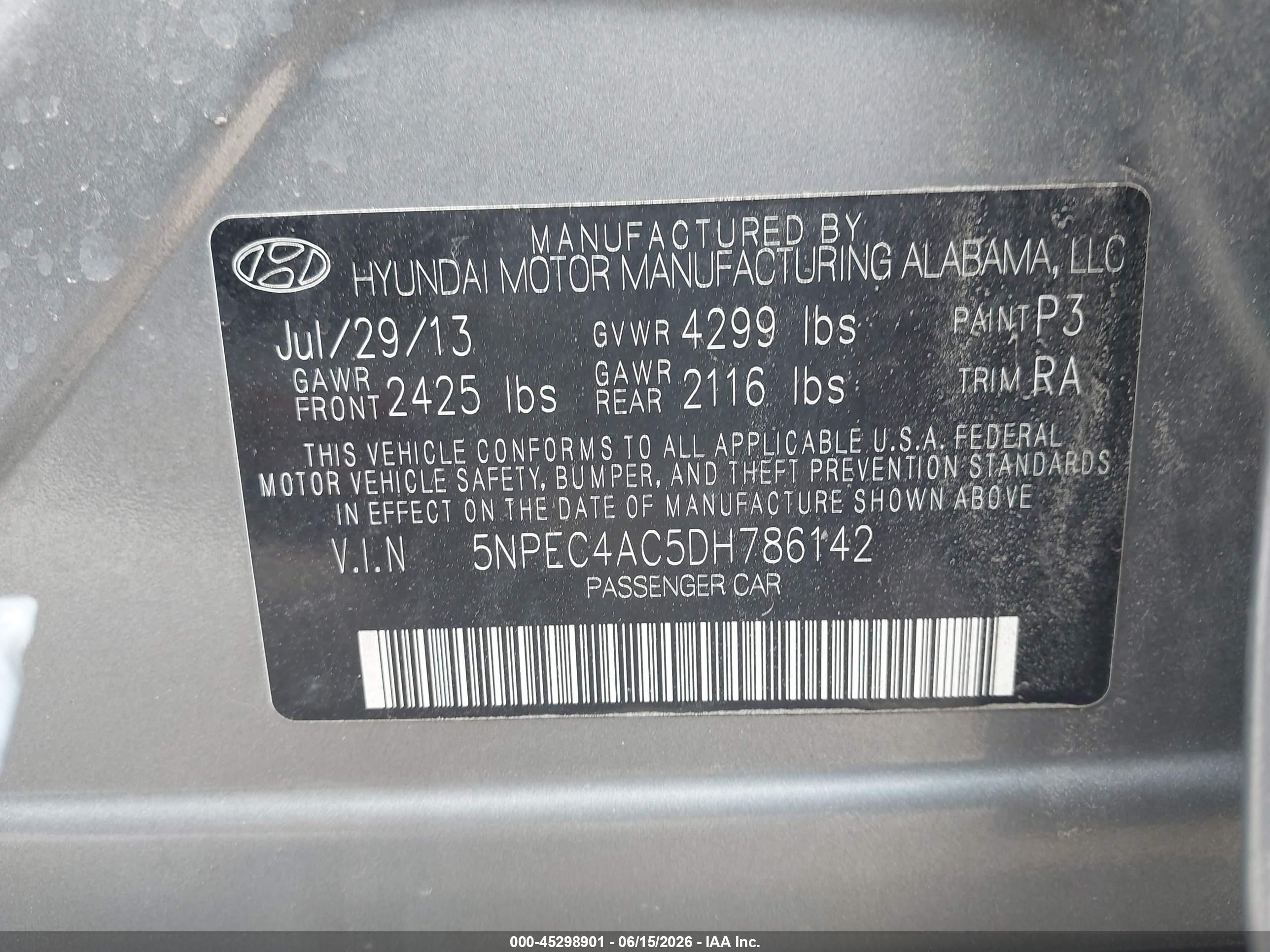 2013 Hyundai Sonata Limited Gray vin: 5NPEC4AC5DH786142