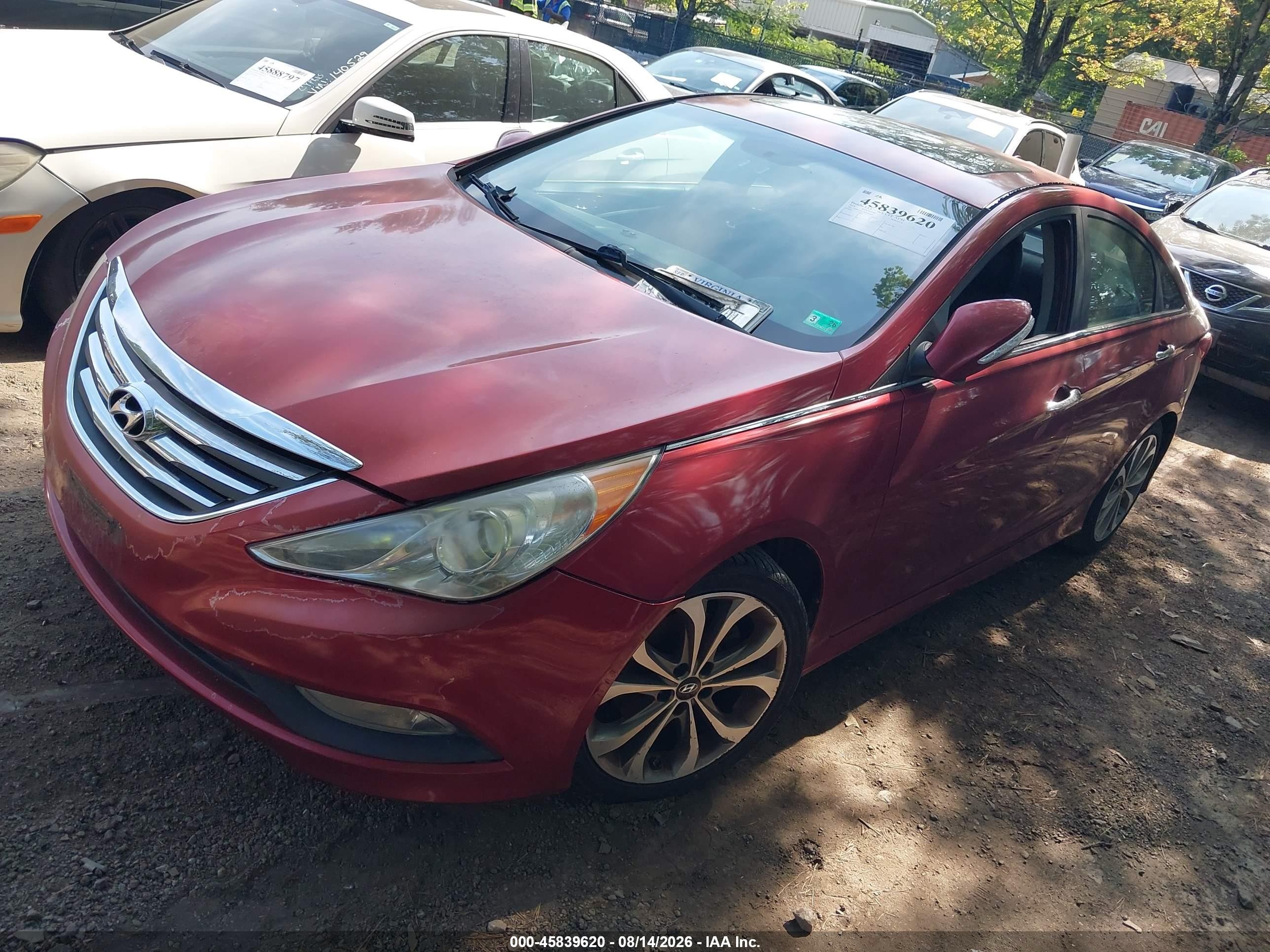 2014 Hyundai Sonata Se Red vin: 5NPEC4AC5EH828049