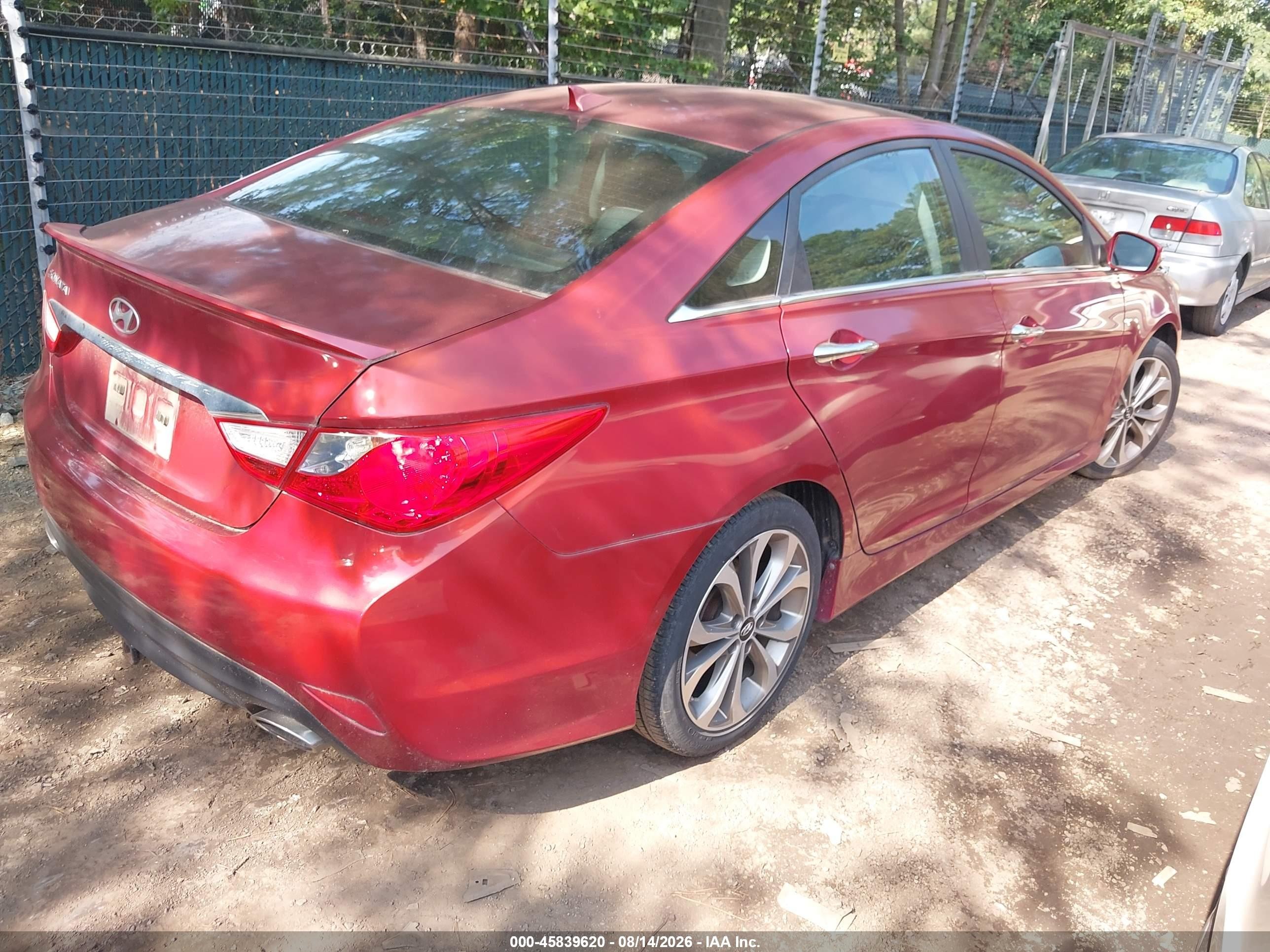 2014 Hyundai Sonata Se Red vin: 5NPEC4AC5EH828049