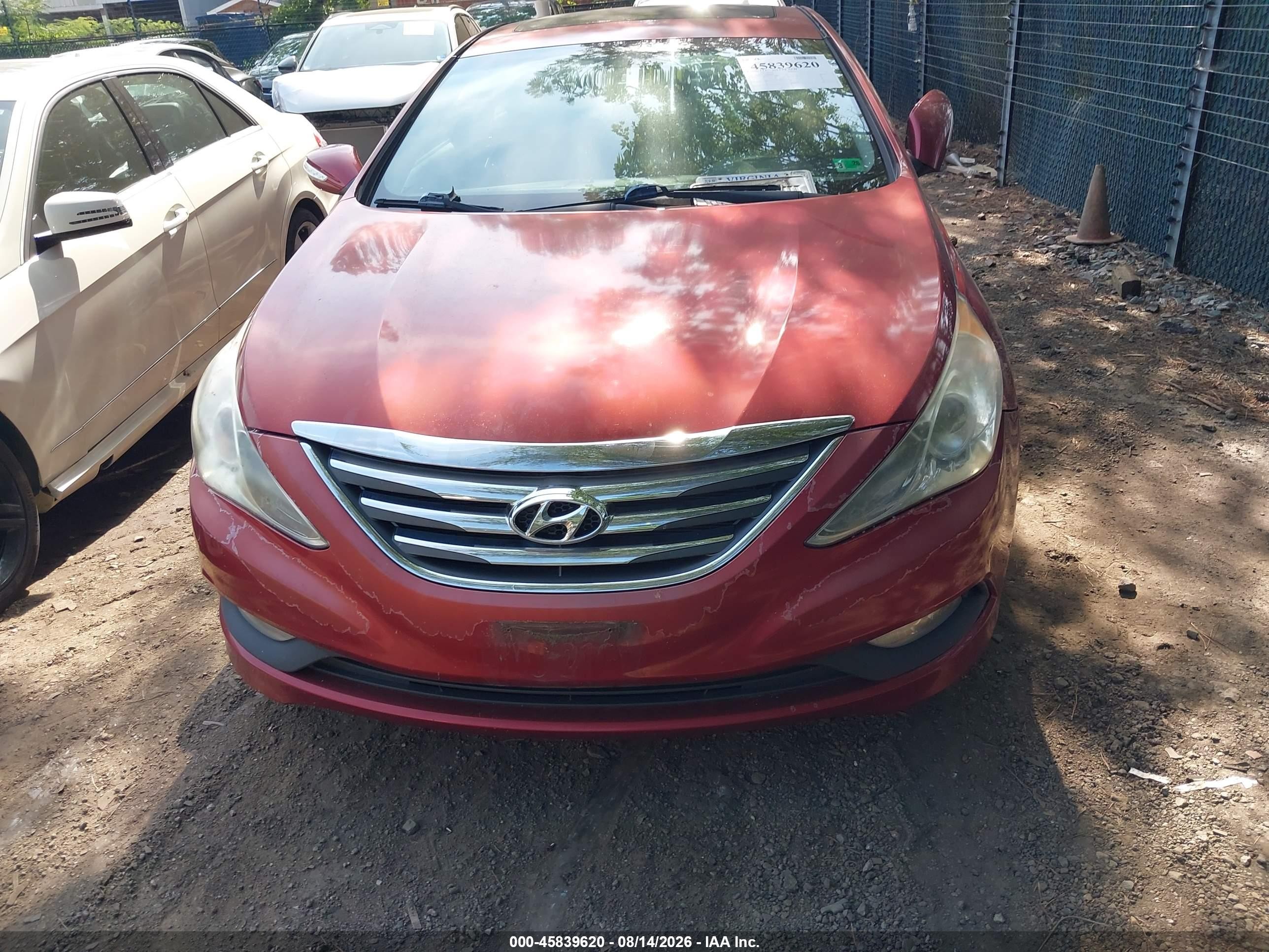 2014 Hyundai Sonata Se Red vin: 5NPEC4AC5EH828049