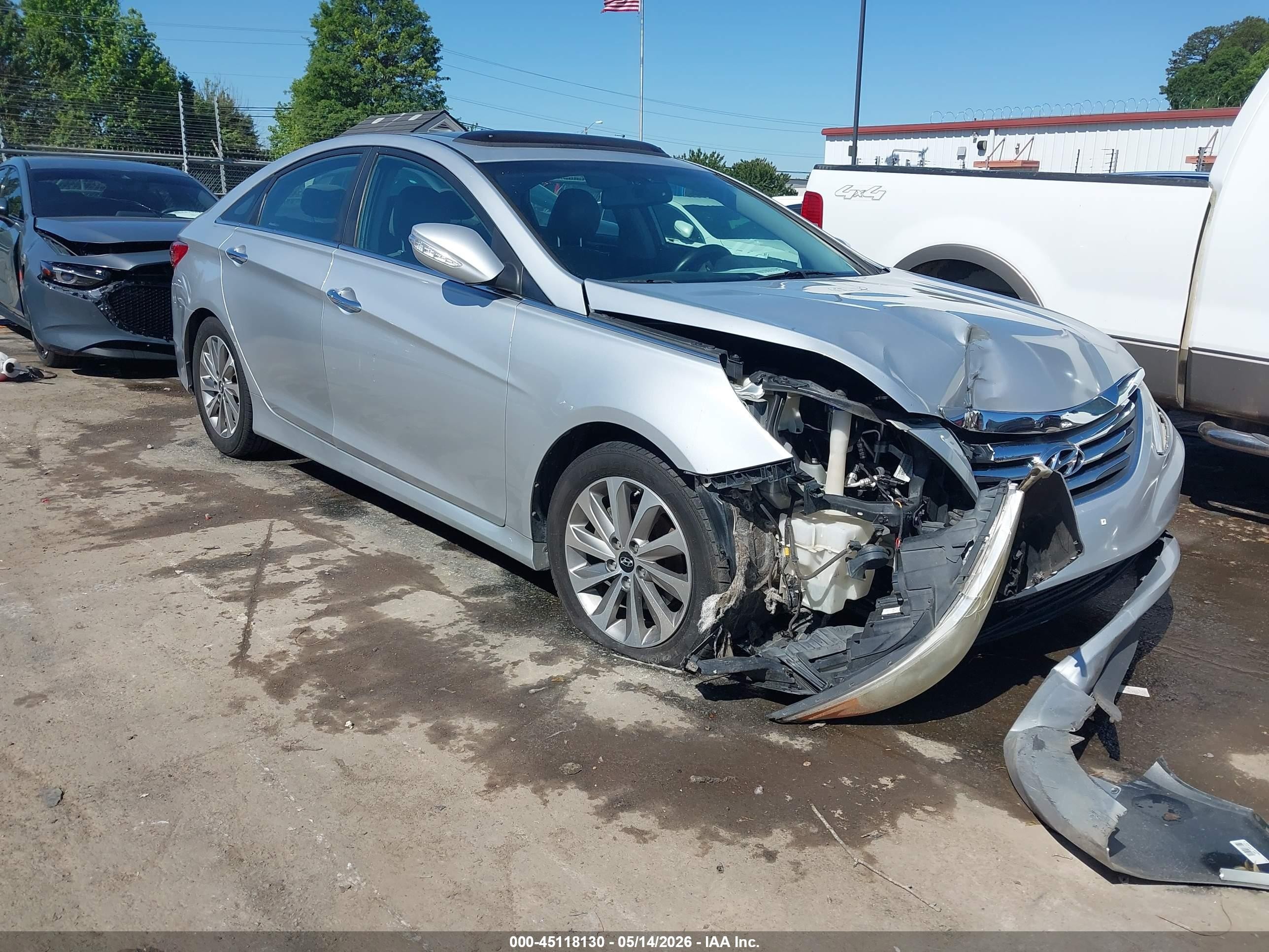 2014 Hyundai Sonata Limited Silver vin: 5NPEC4AC5EH830836
