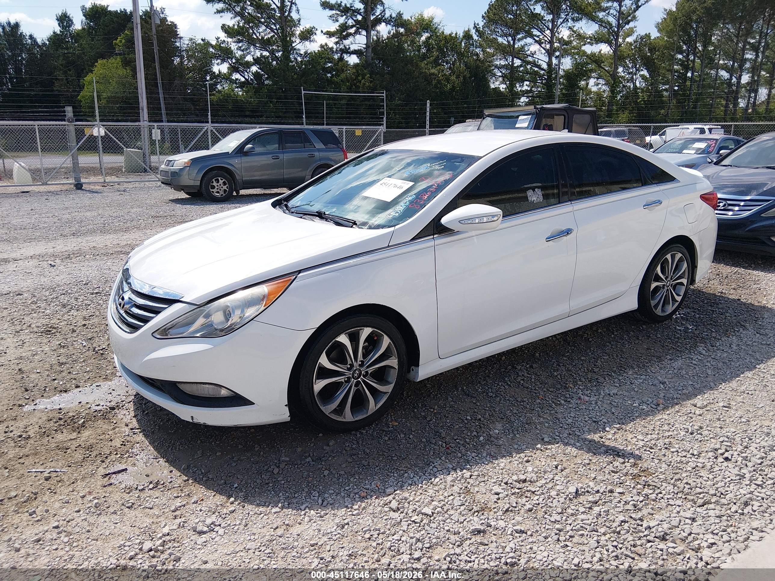 2014 Hyundai Sonata Se White vin: 5NPEC4AC5EH838631