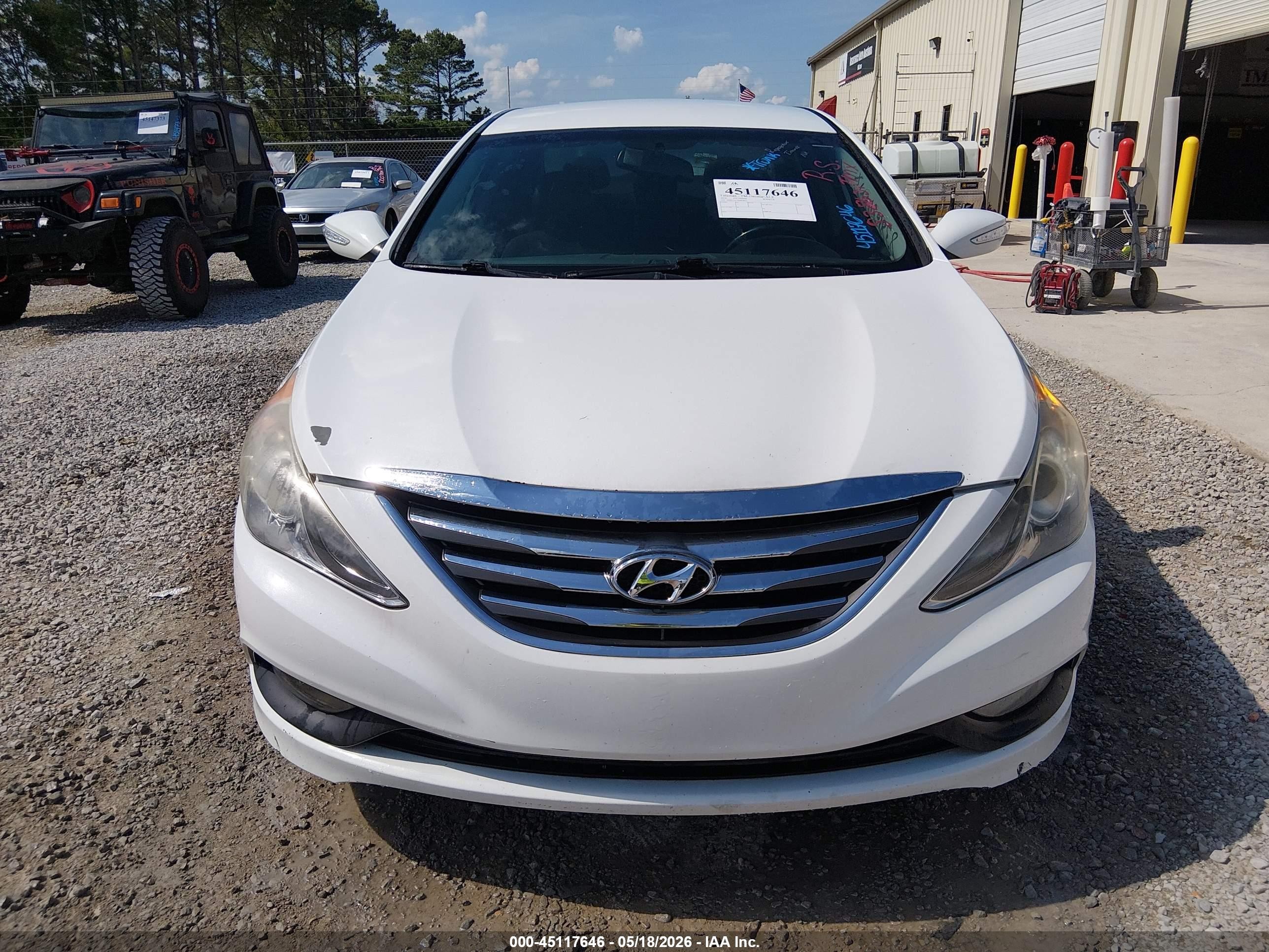 2014 Hyundai Sonata Se White vin: 5NPEC4AC5EH838631